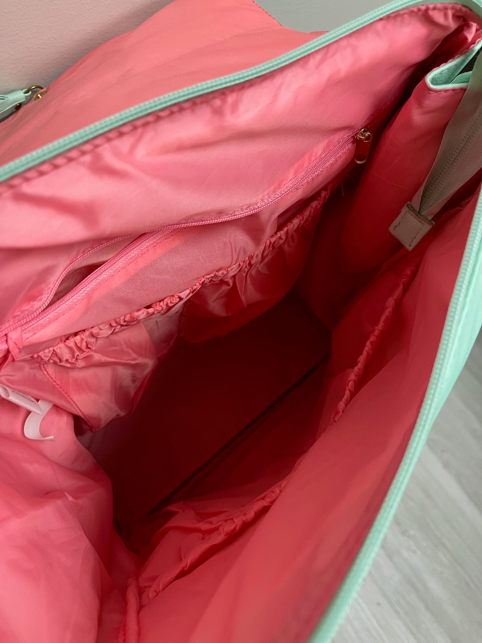 New Floral & Mint Diaper Bag
