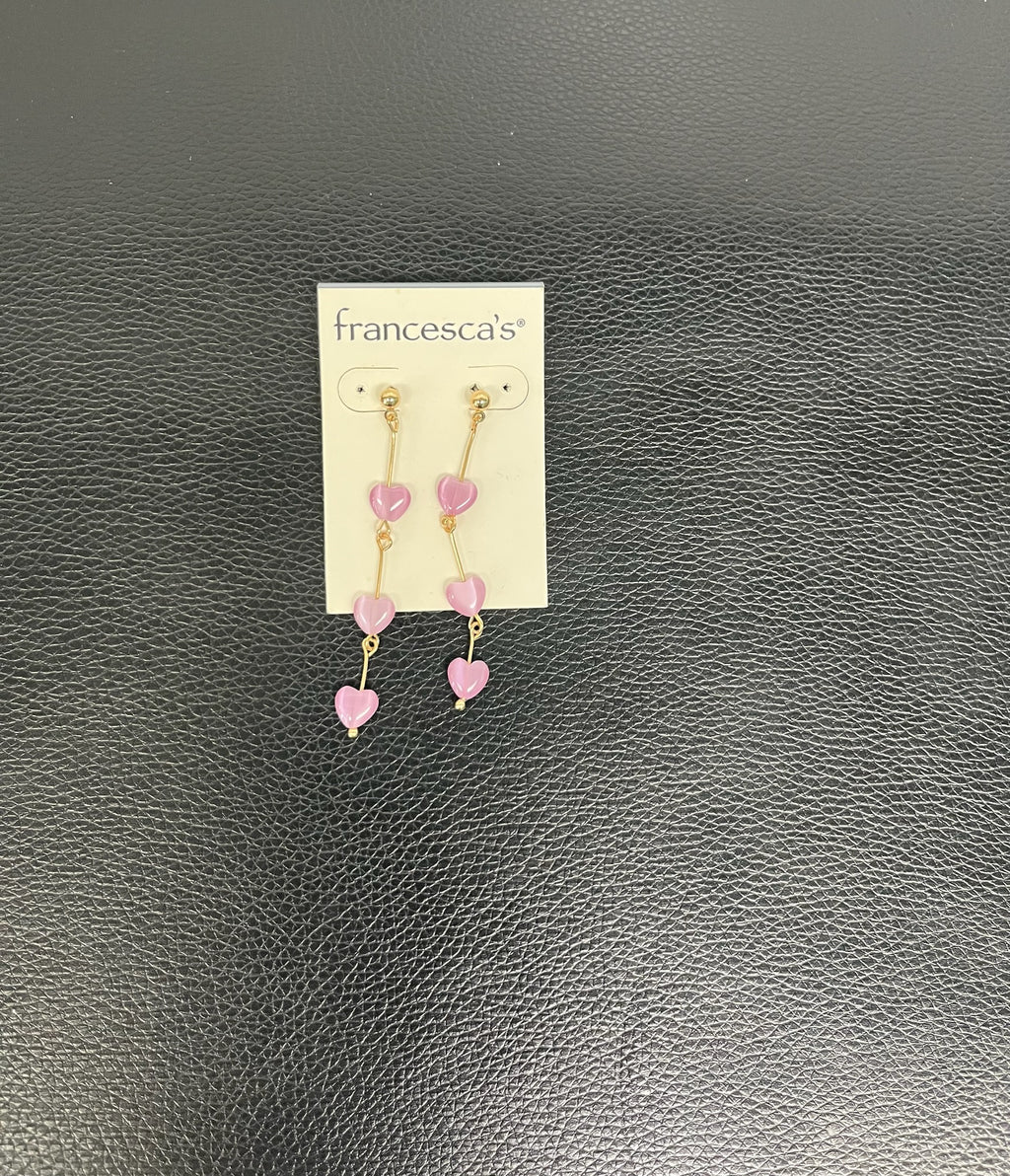 Purple Hearts Dangle Earrings image 0