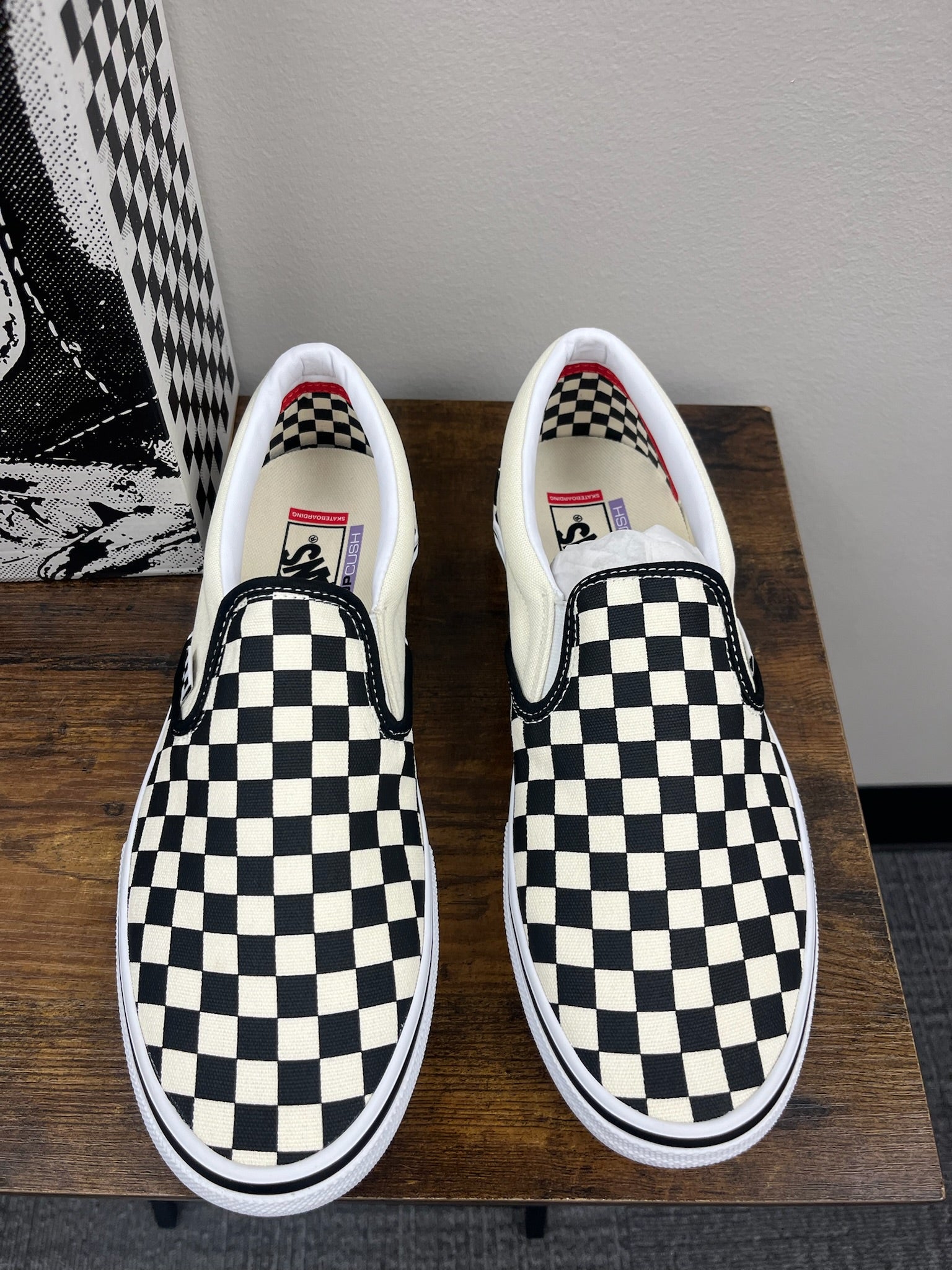New Unisex Checkered Slip On Shoes