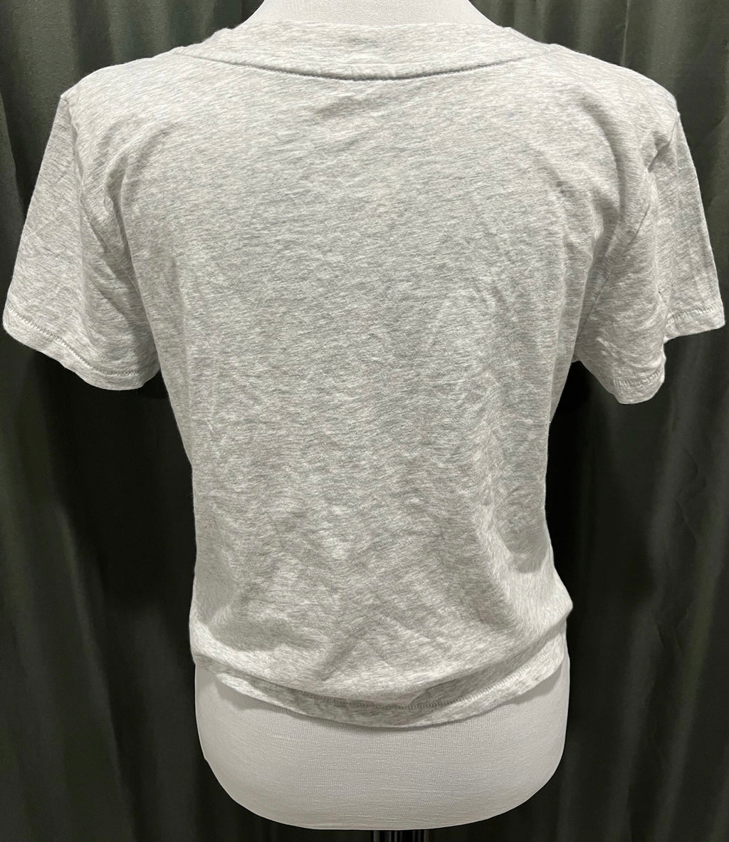 V Neck Grey Short Sleeve Shirt image 2