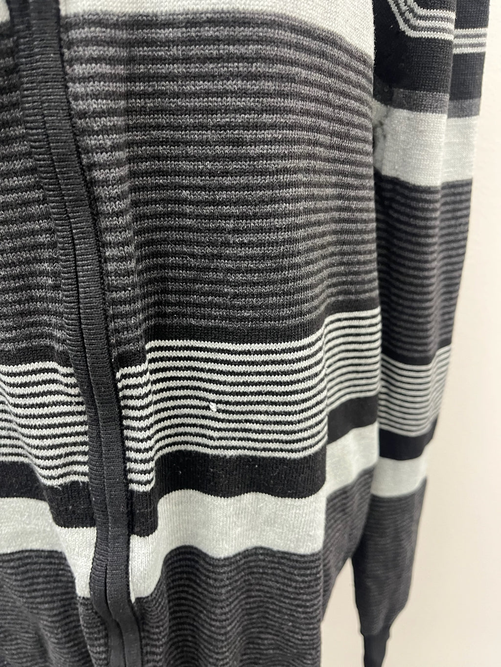 Unisex Striped Zip Up Hoodie Sweater