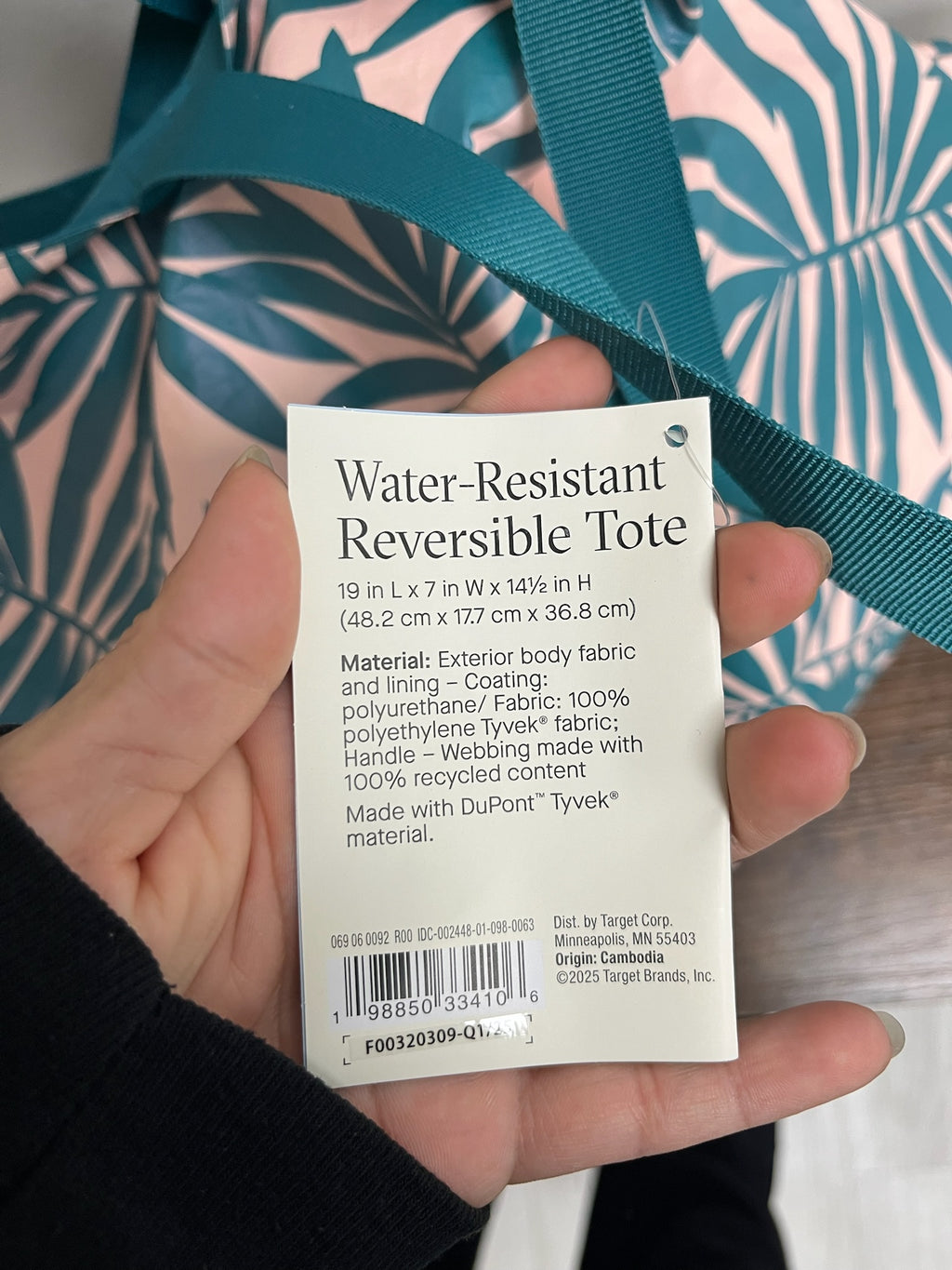 Water Resistant Reversible Tote Bag