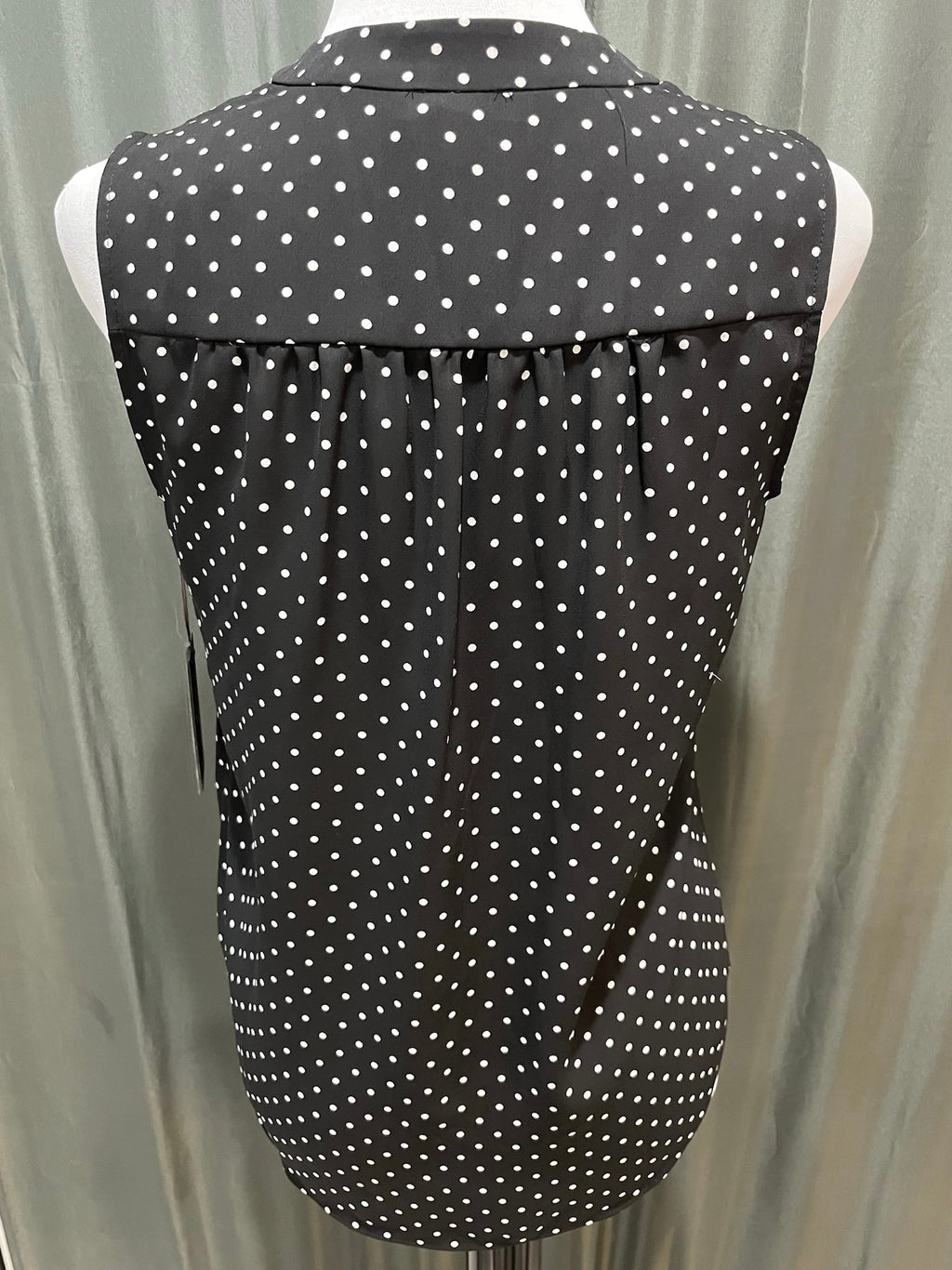 Black Polka Dot V Neck Tank Top image 2