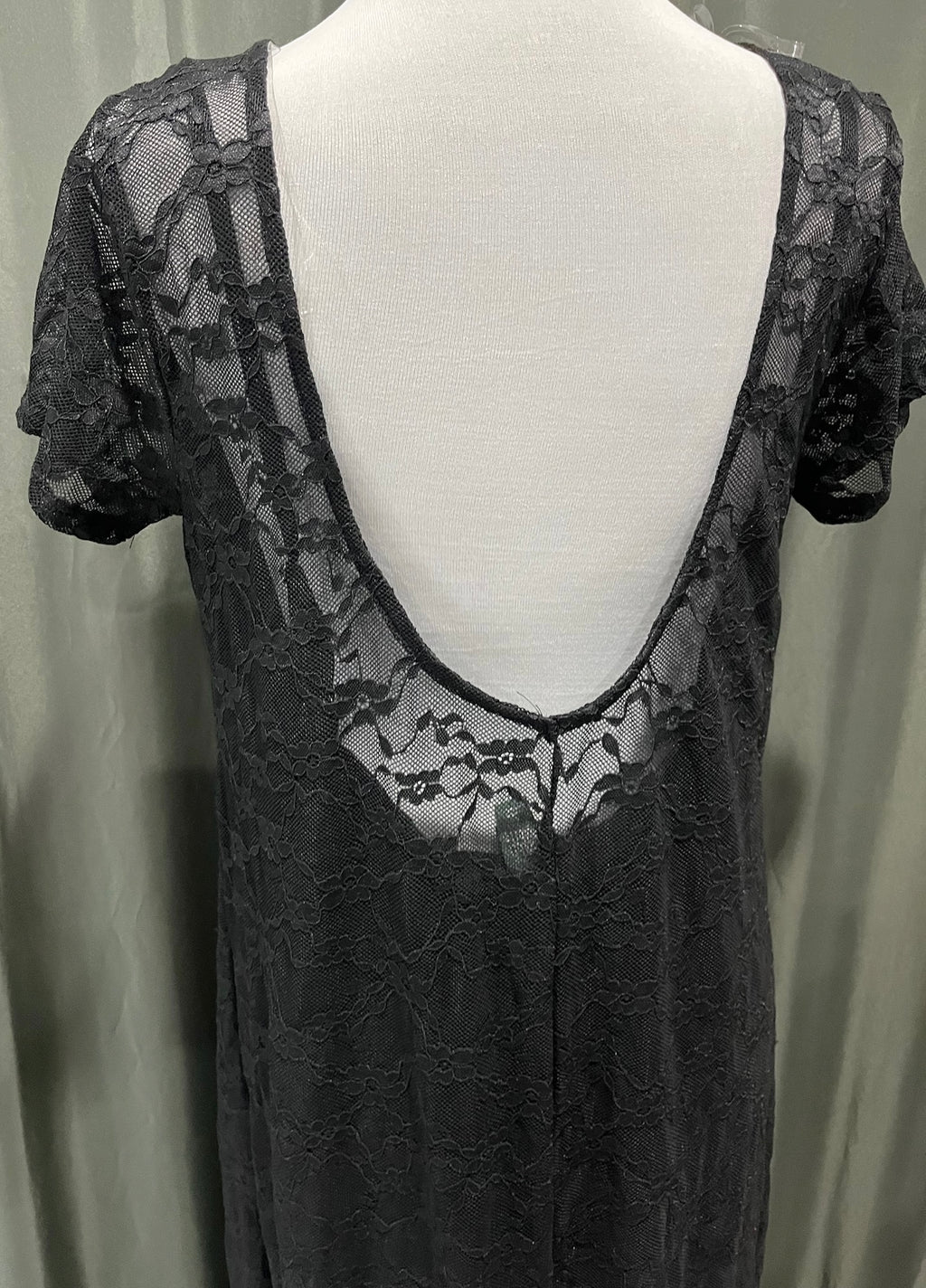 Black Lace Dress With Slip Dress image 2