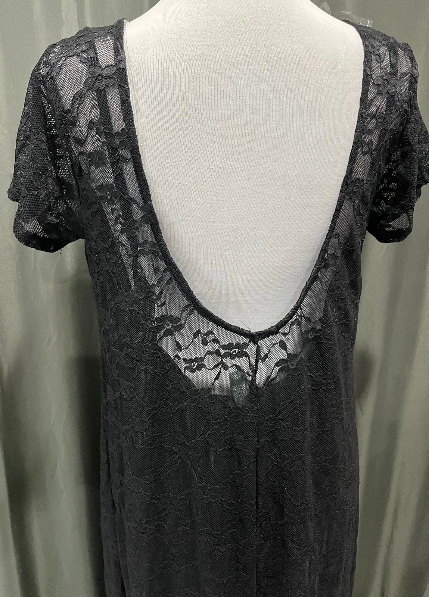 Black Lace Dress With Slip Dress image 2