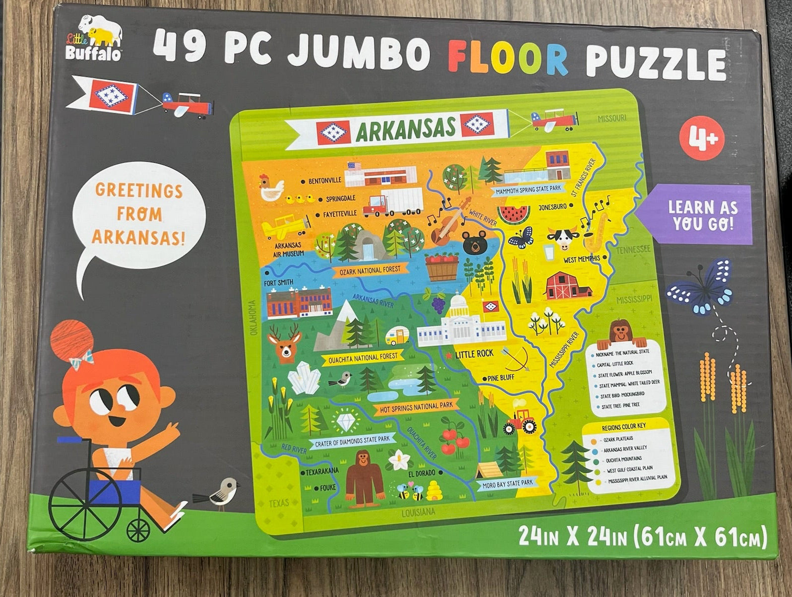 New 49 Piece Jumbo Arkansas Puzzle Set