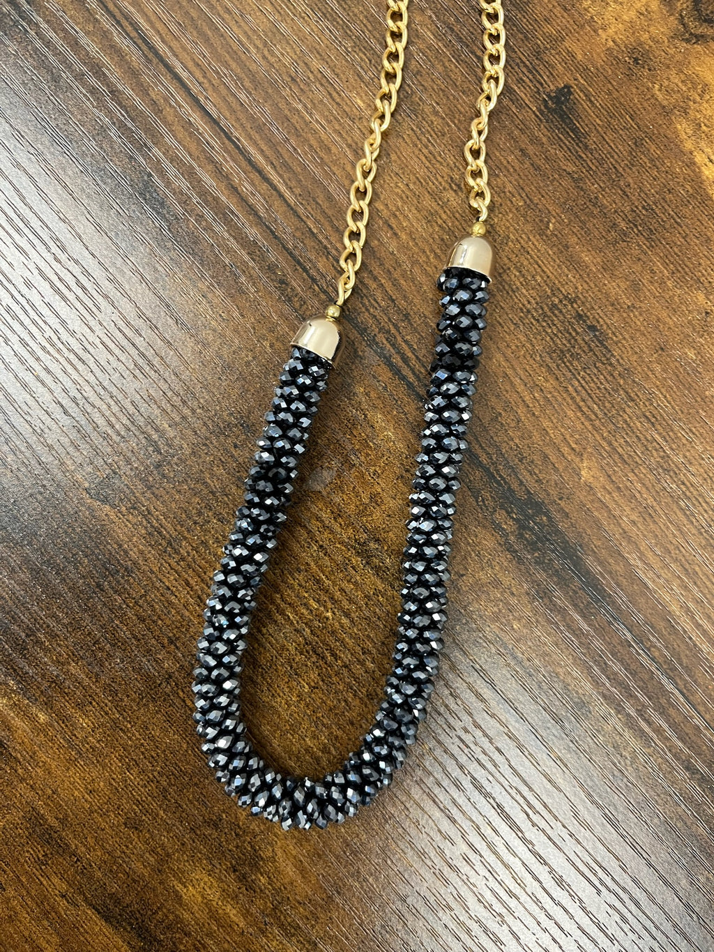Used Shiny Charcoal Grey/Black Necklace