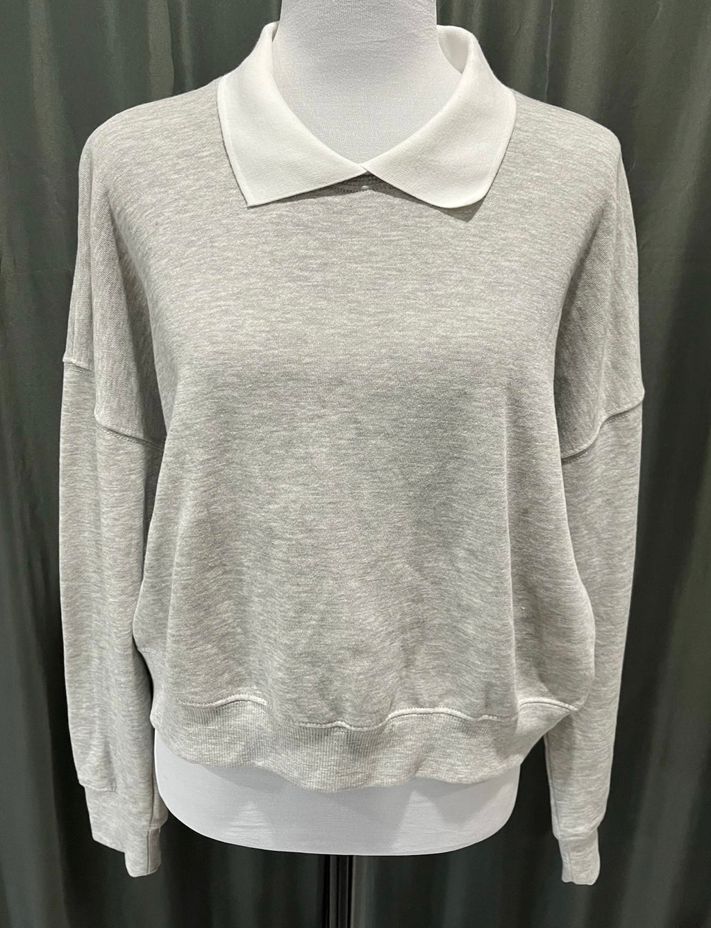 Grey Collared Sweater Shirt image 0