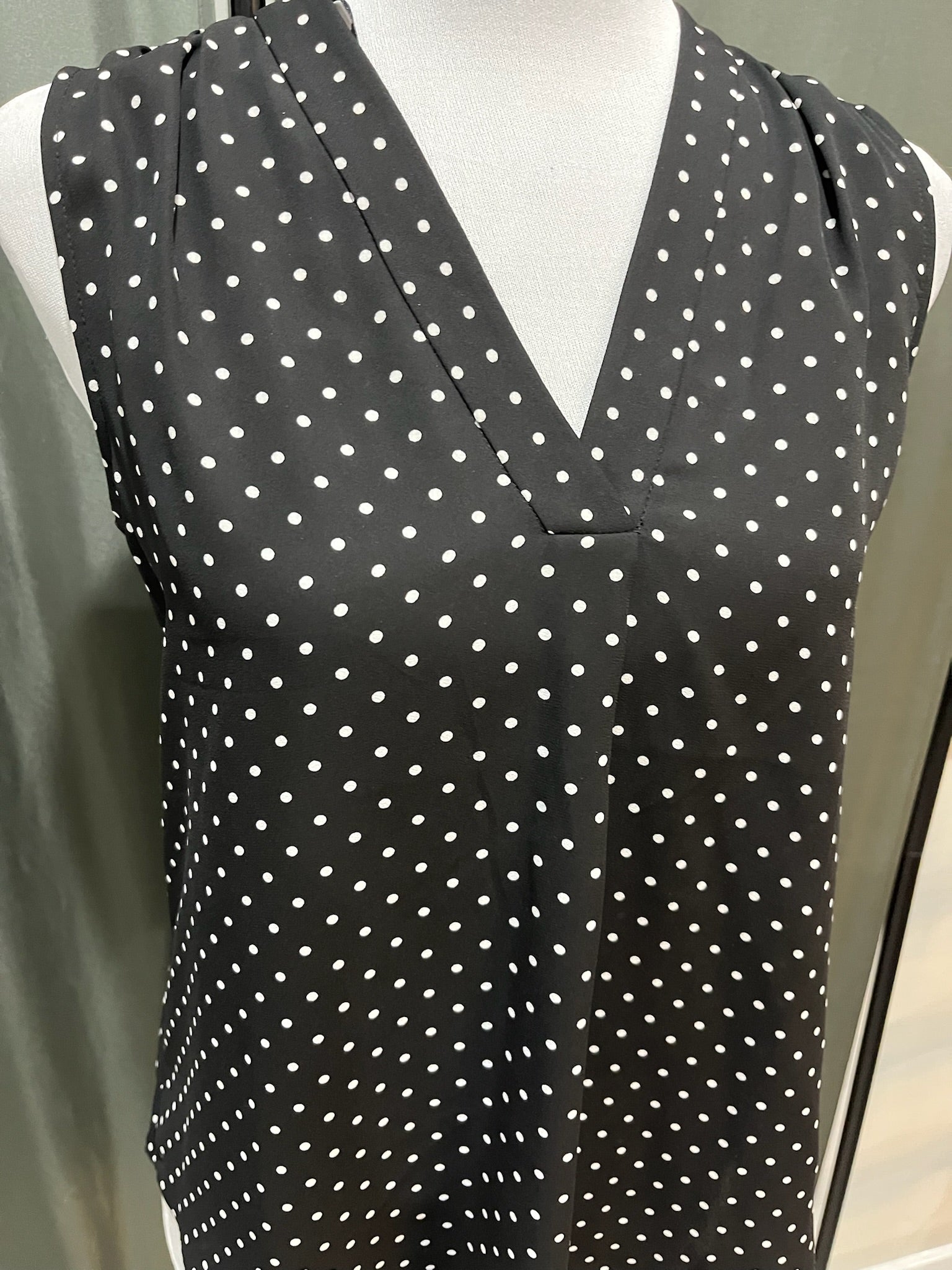 Black Polka Dot V Neck Tank Top image 1