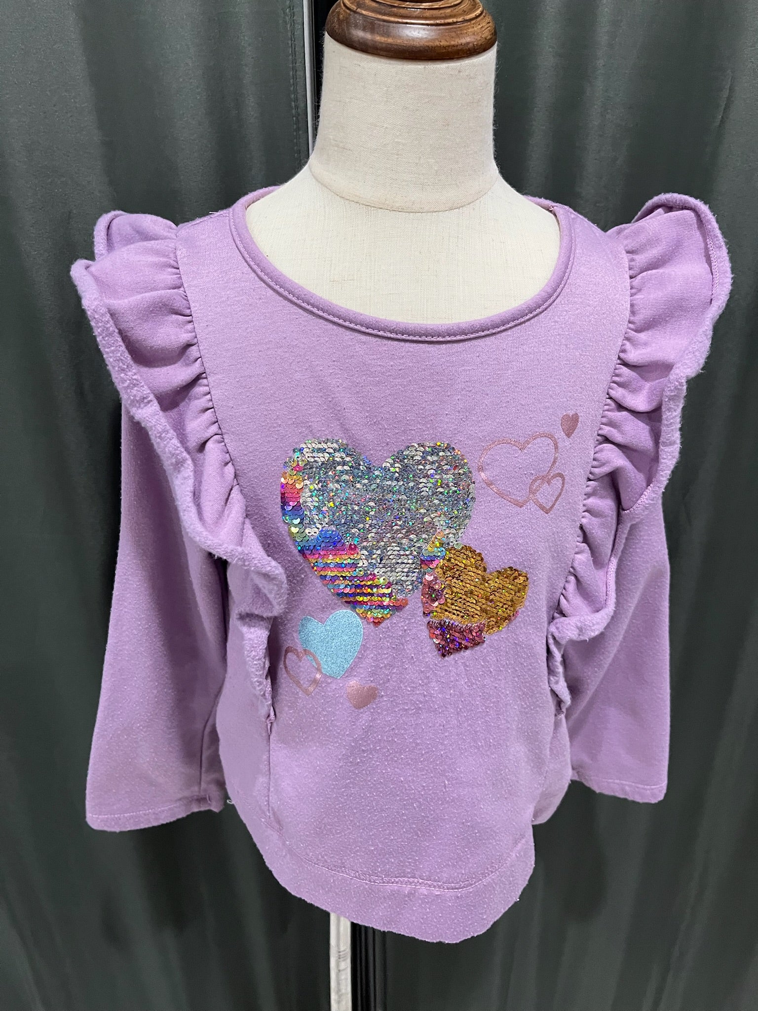Girls Purple Heart Sweater image 1