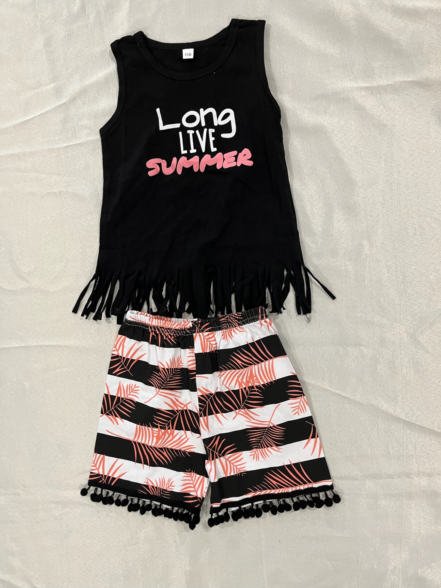 Two Piece Girls Long Live Summer Tank Top & Shorts Set image 0