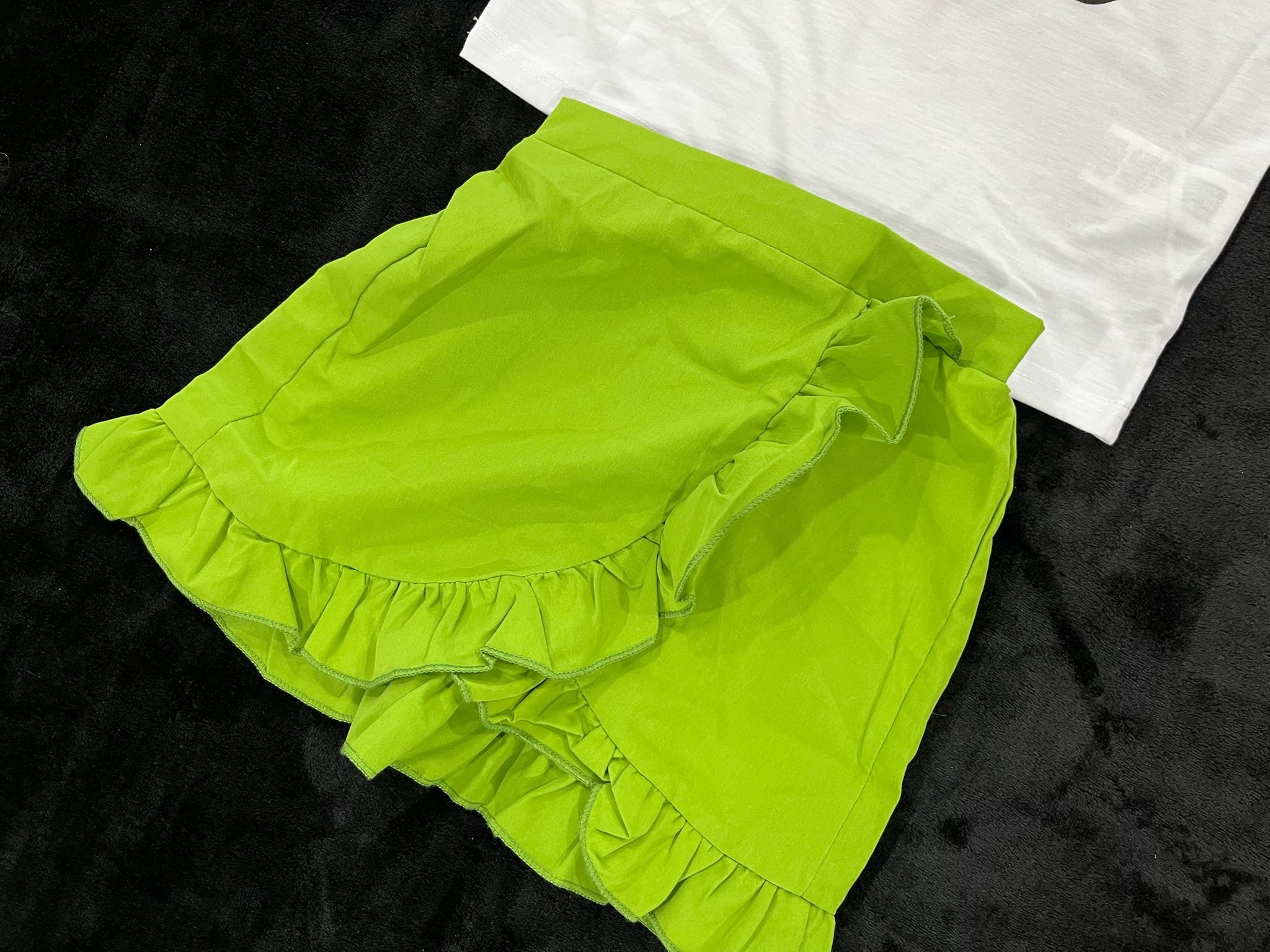 Two Piece Girls Good Vibes Shirt & Skirt Set image 2
