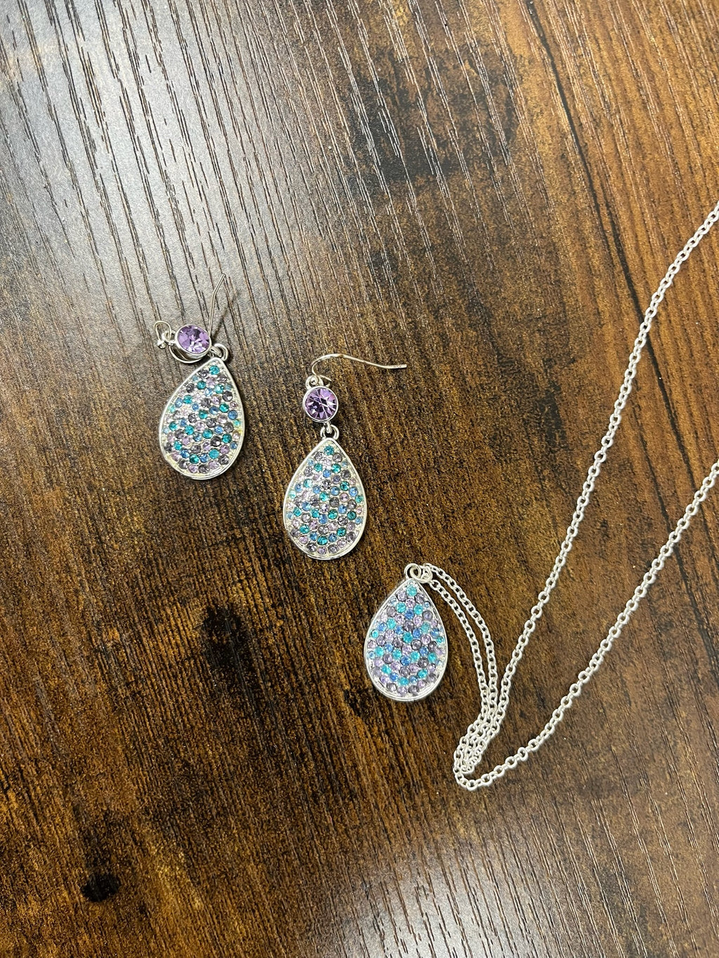 Used Three Piece Necklace & Earrings Set