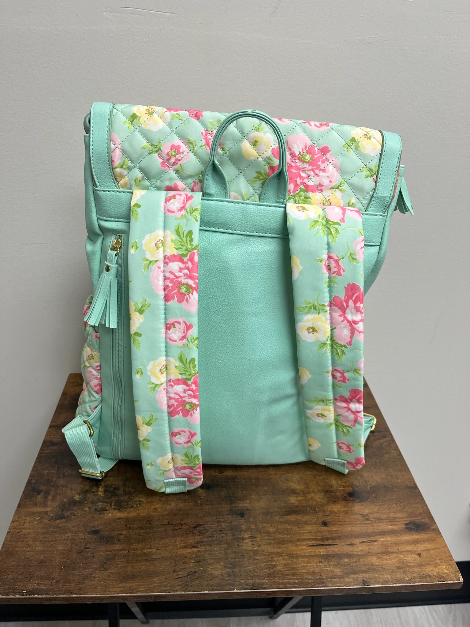 New Floral & Mint Diaper Bag