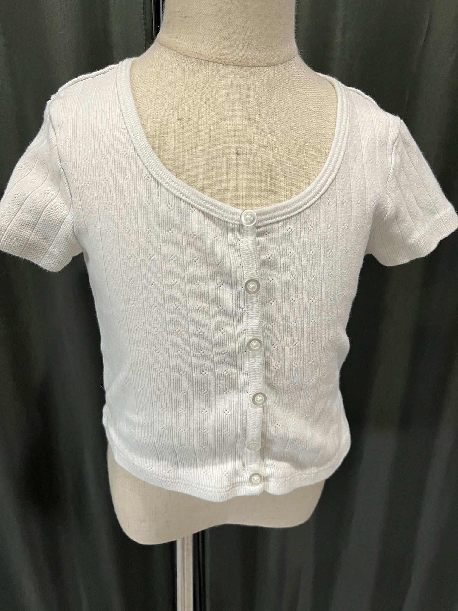 Girls White Button Up Shirt image 1