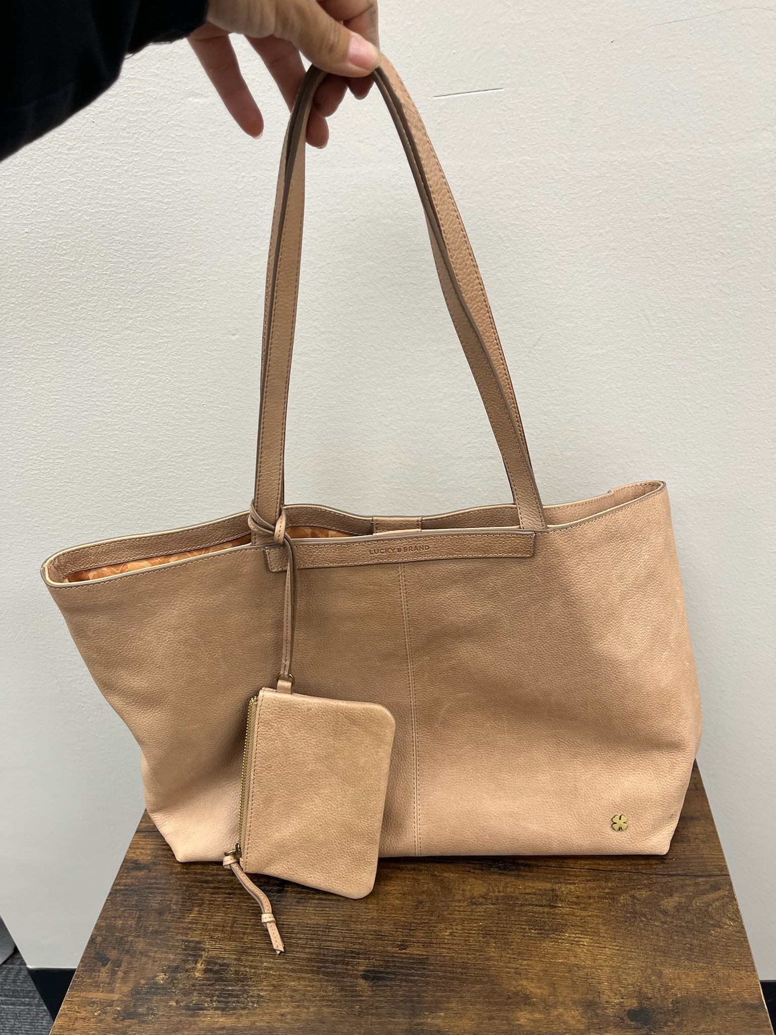 Used Two Piece Beige Tan Purse & Wallet Set