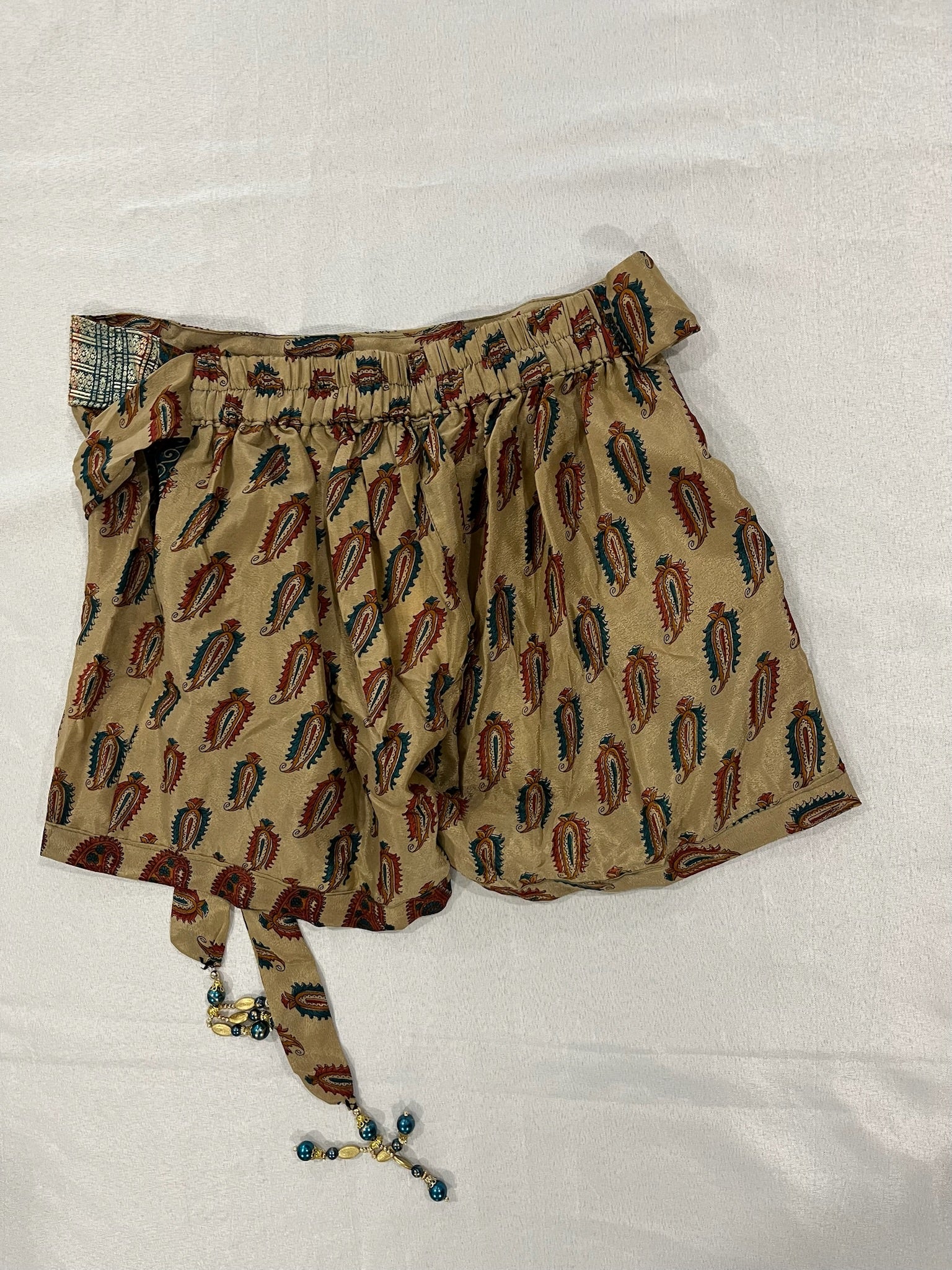 Women’s Shorts With Attached Beaded Waist Tie image 3