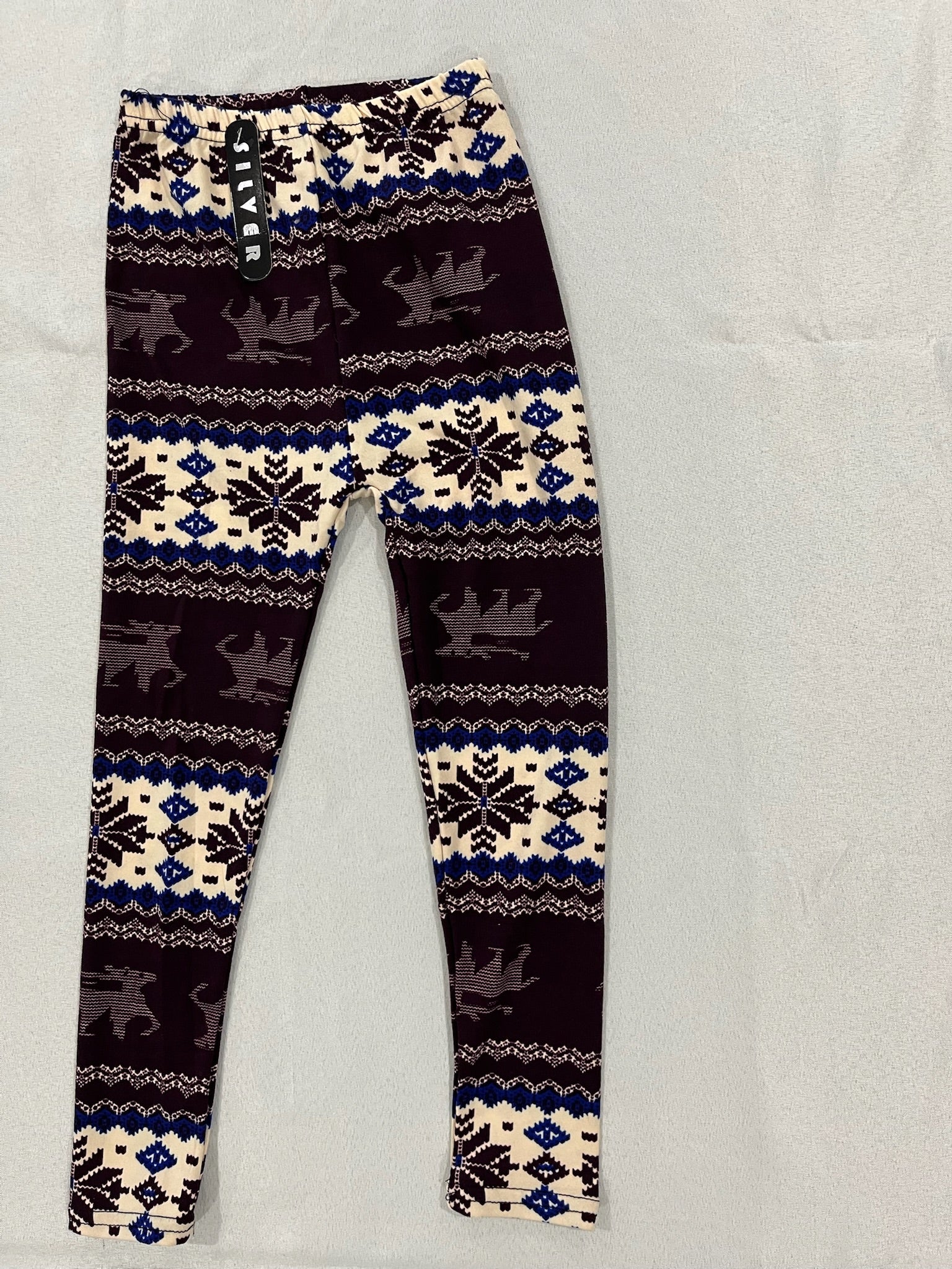 Girls Purple Christmas Leggings image 0