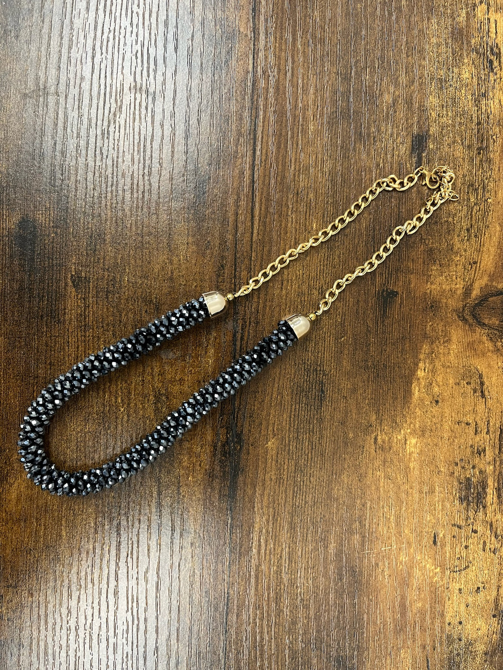 Used Shiny Charcoal Grey/Black Necklace