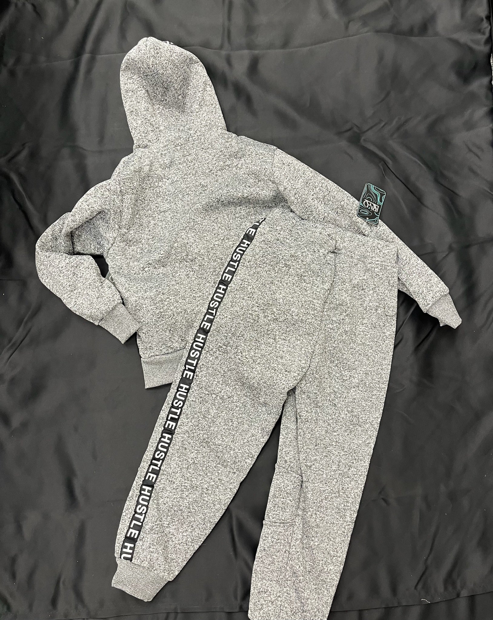 Two Piece Grey Hustle Sweatsuit