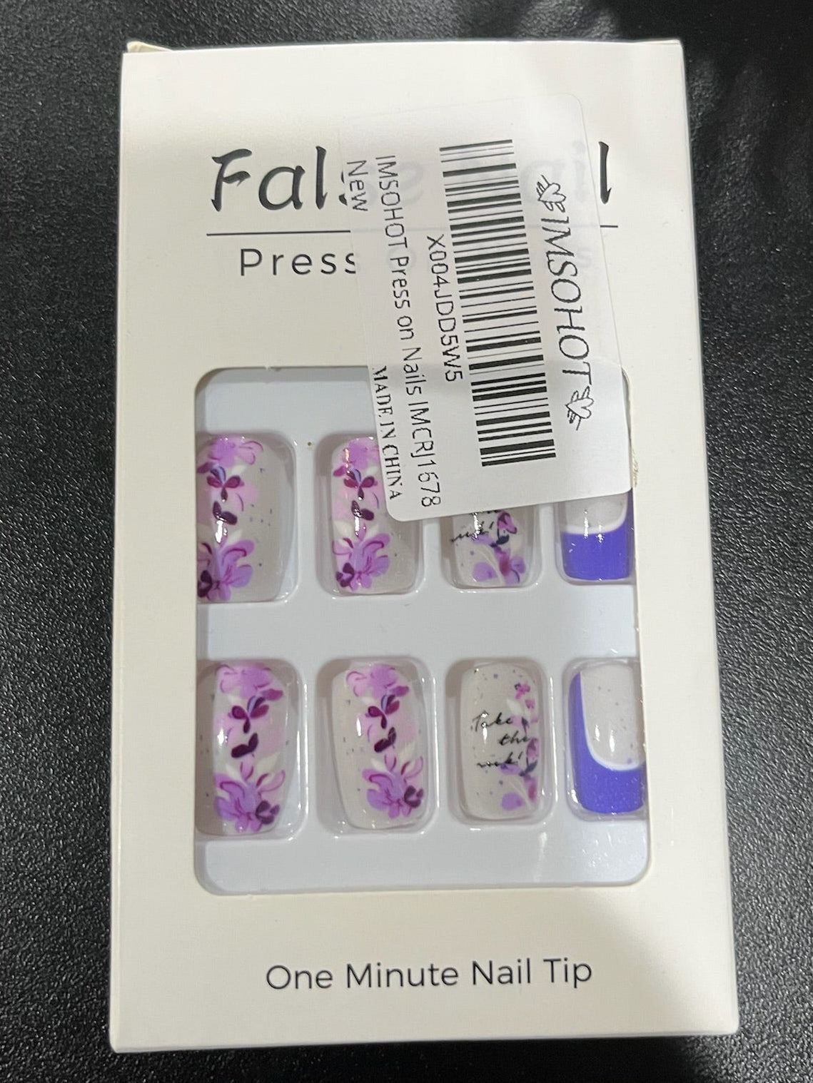 New Purple Floral Nails