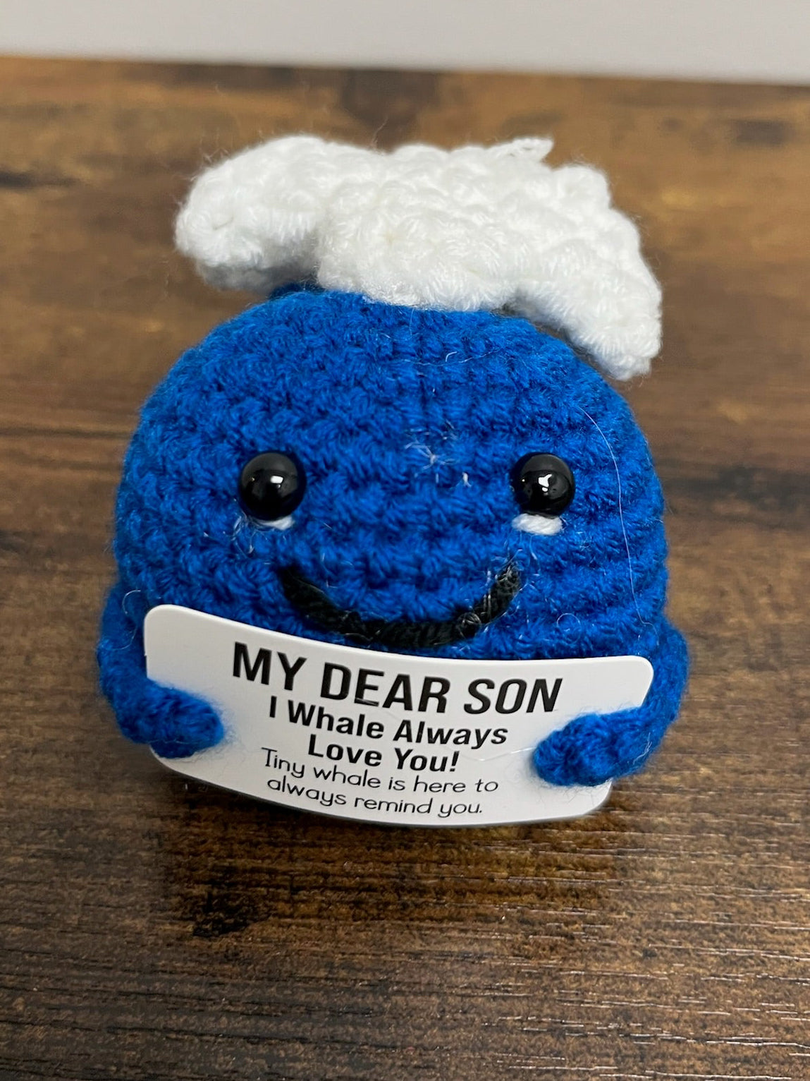 New Positive Saying Crotchet Whale For Son Gift