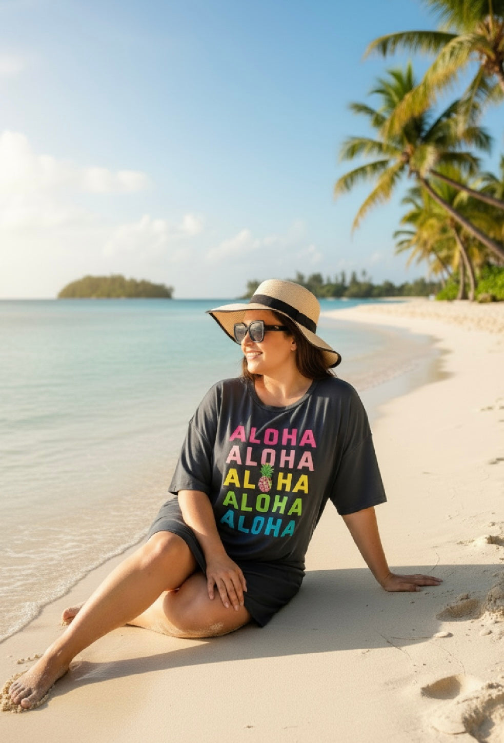 Women’s Grey Aloha Shirt