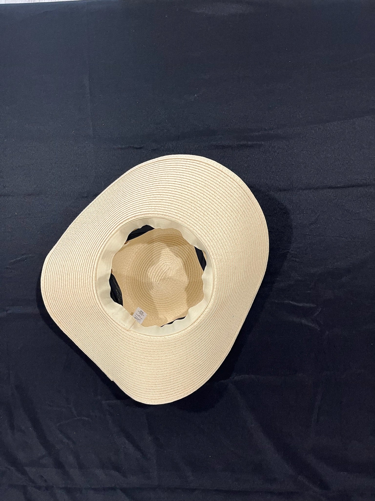 Beige Hat With Black Ribbon image 2