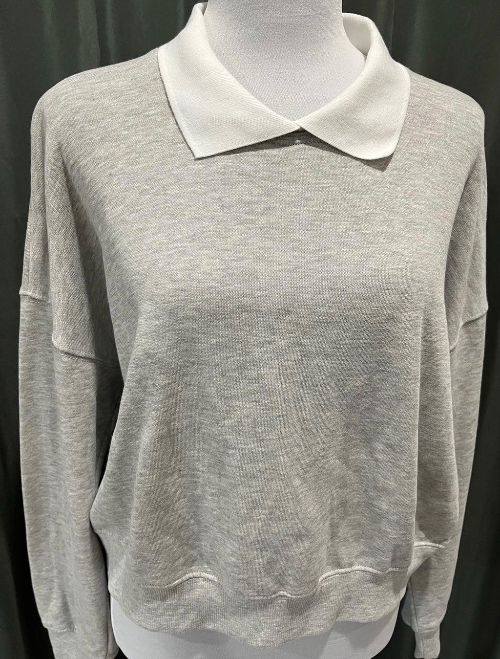 Grey Collared Sweater Shirt image 1