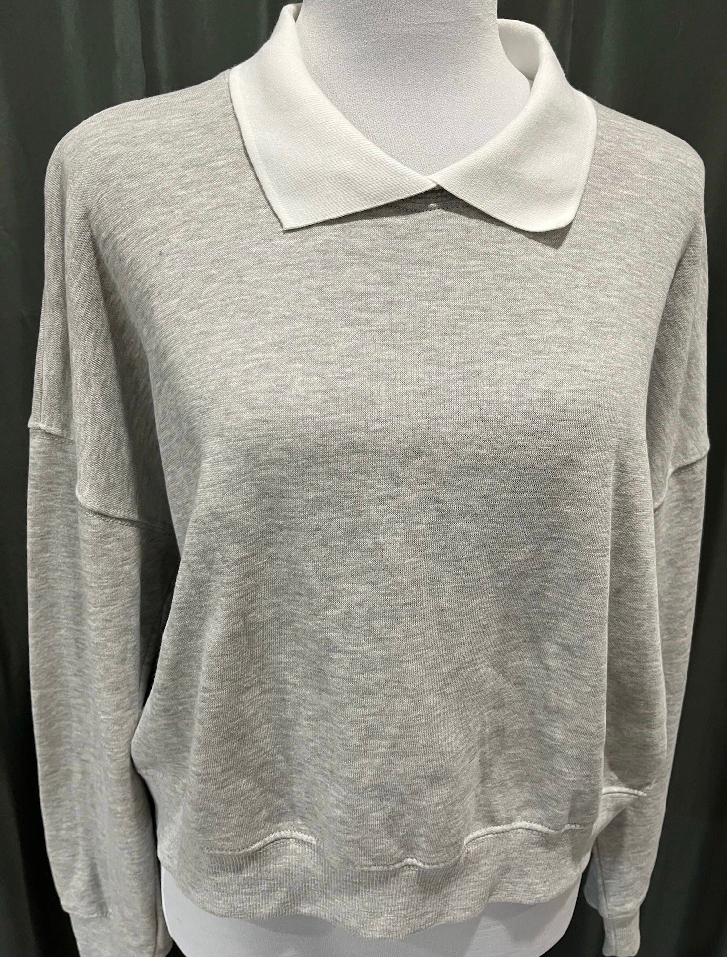 Grey Collared Sweater Shirt image 1