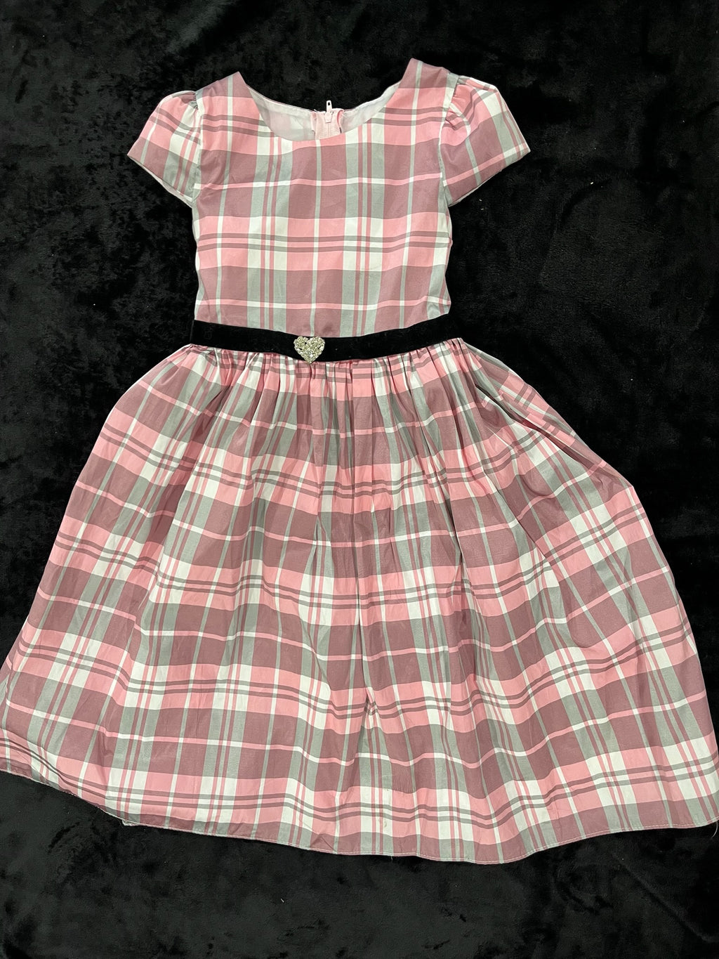 Girls Pink Checkered Dress image 0