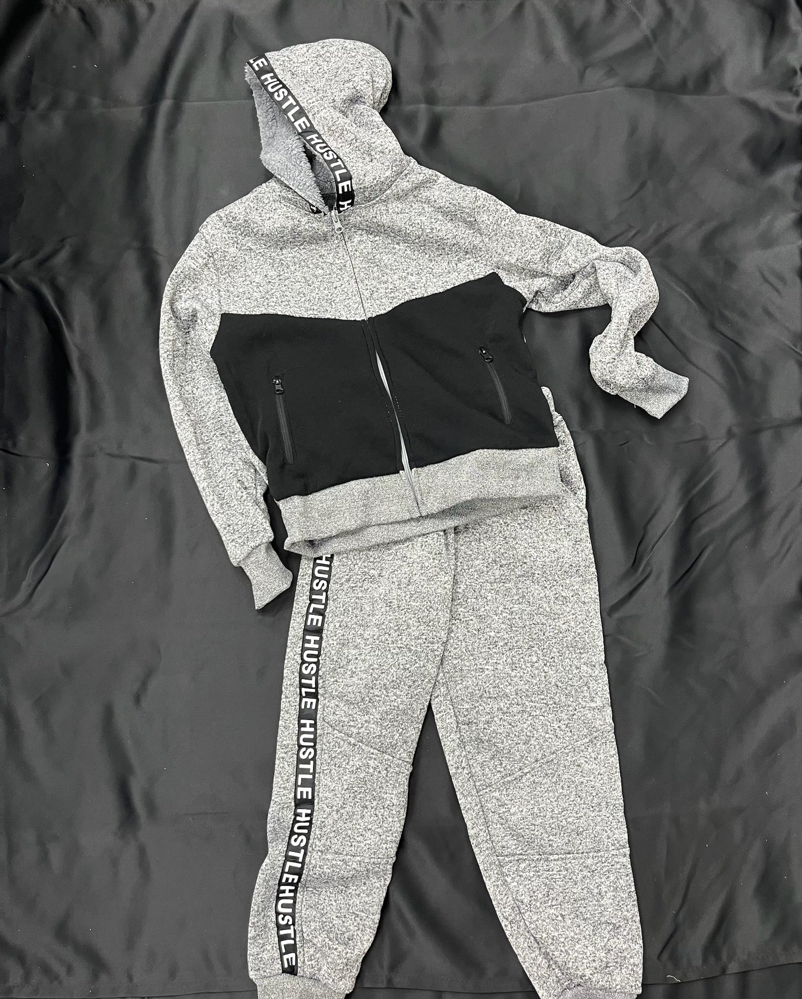 Two Piece Grey Hustle Sweatsuit