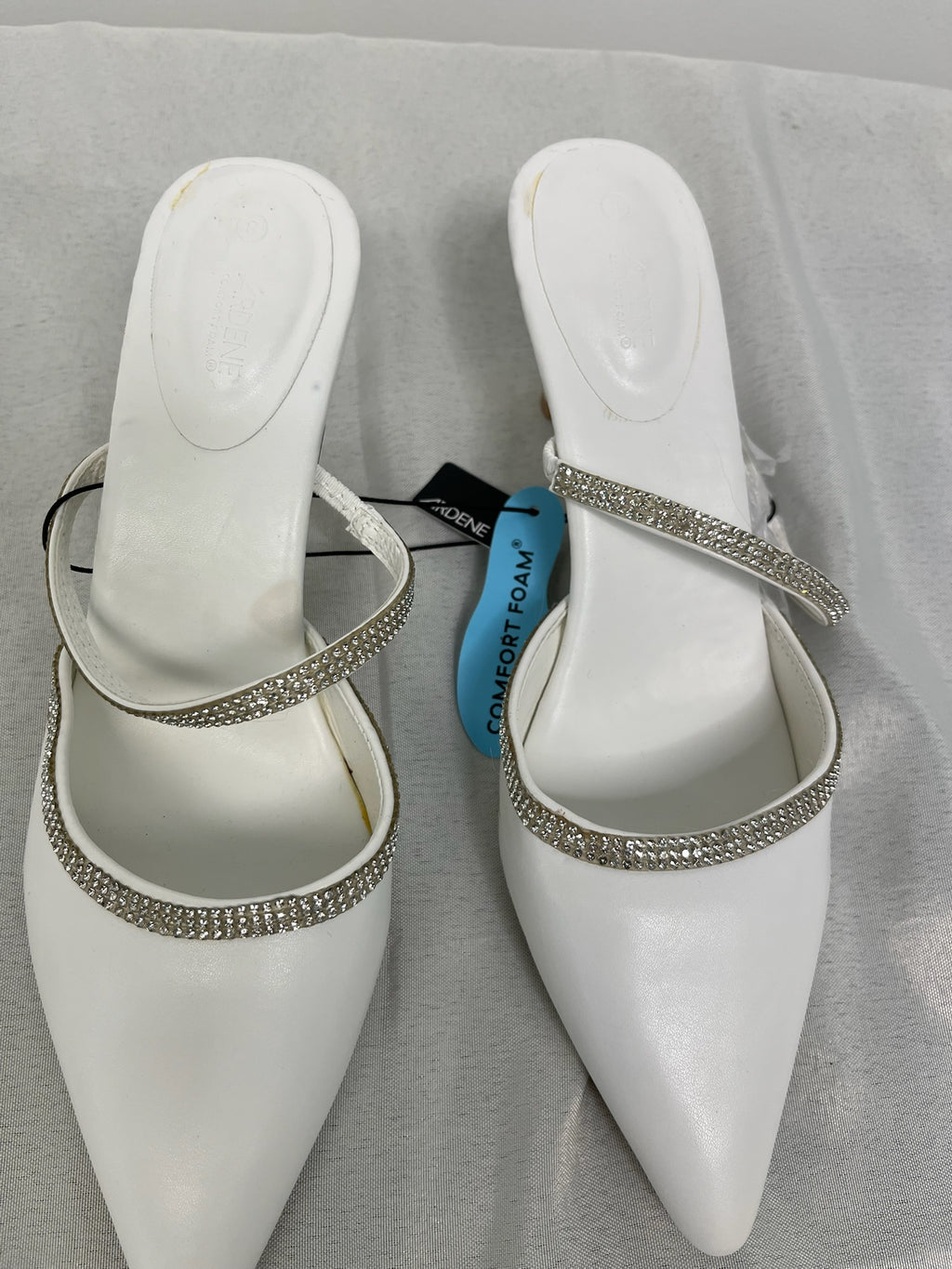 Women’s White Heels With Rhinestones image 1