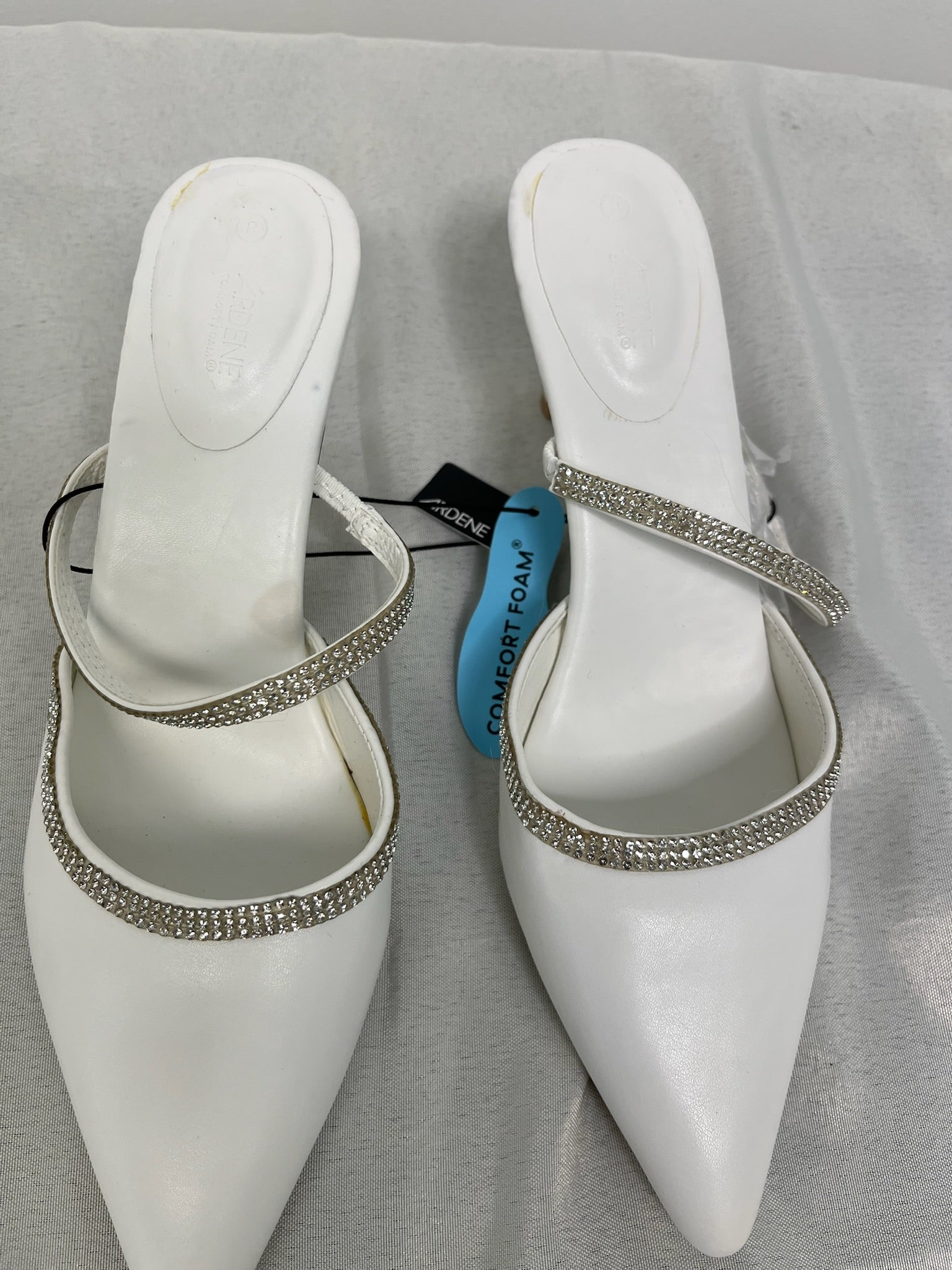 Women’s White Heels With Rhinestones image 1