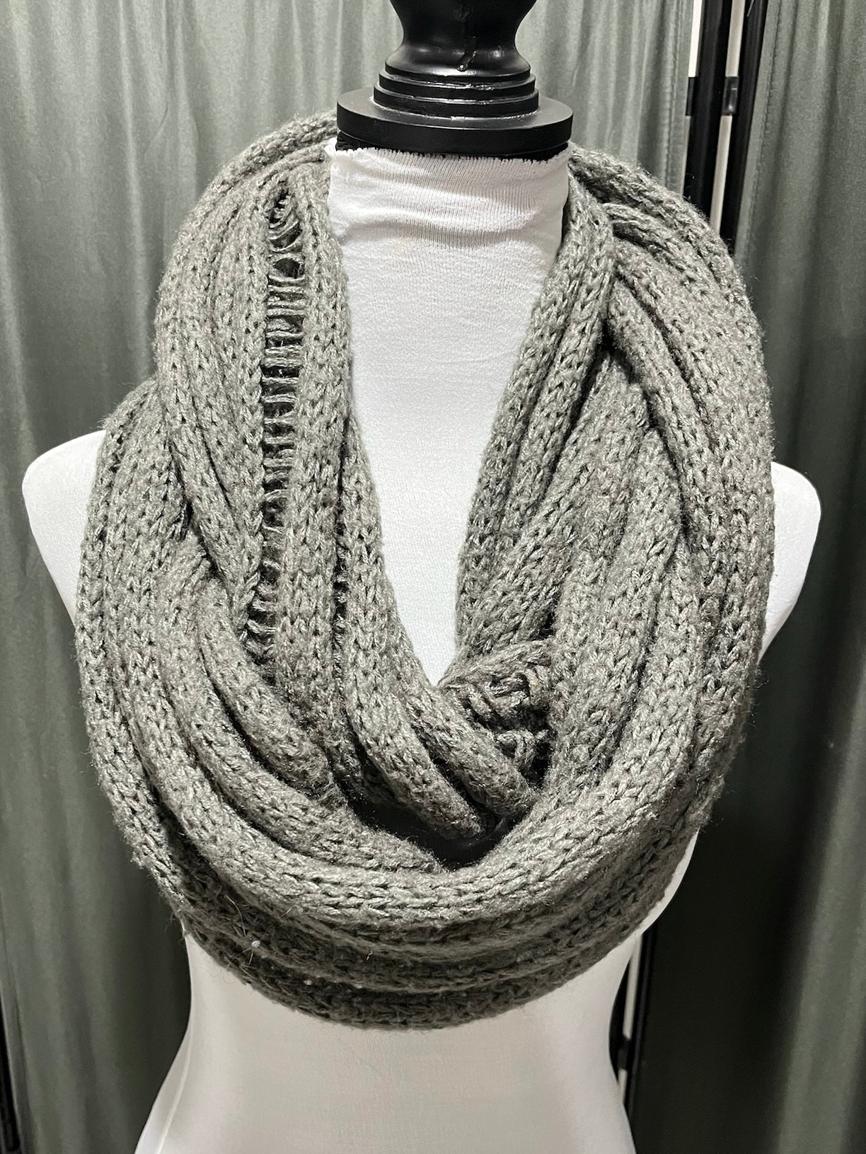 Knitted Grey Scarf image 1