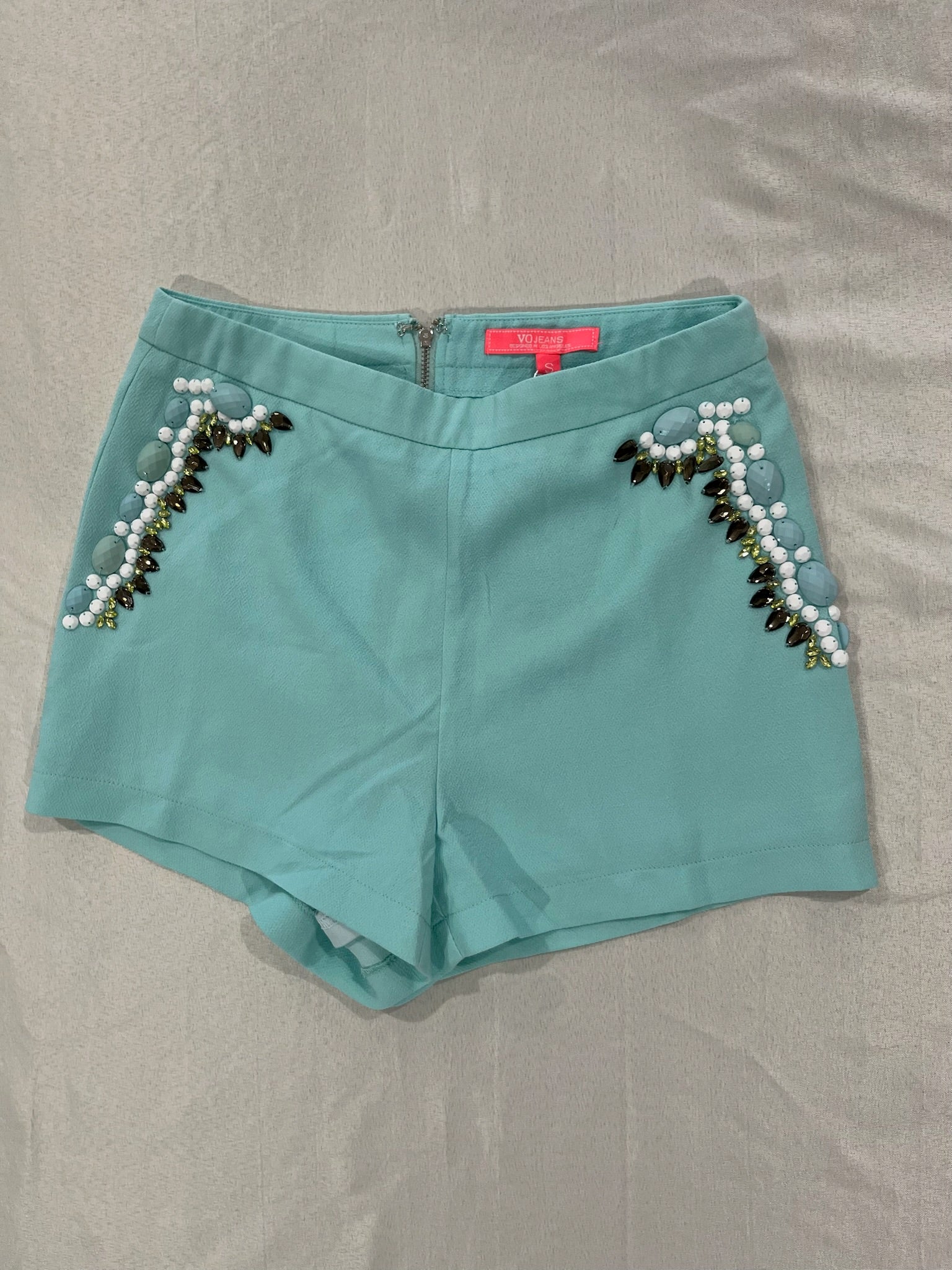 Women’s Decorated Aqua Shorts image 0