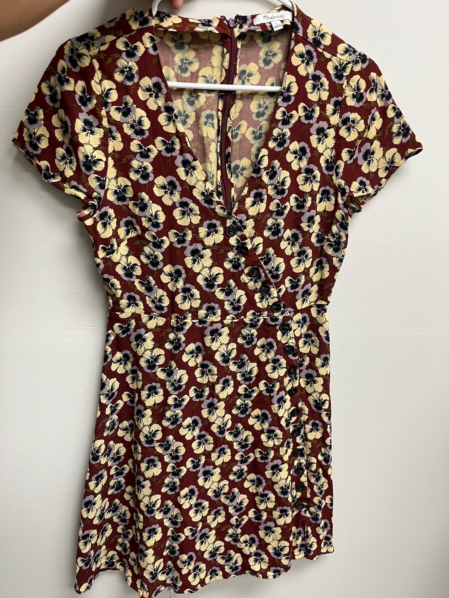 Used Women’s Burgundy Floral Dress