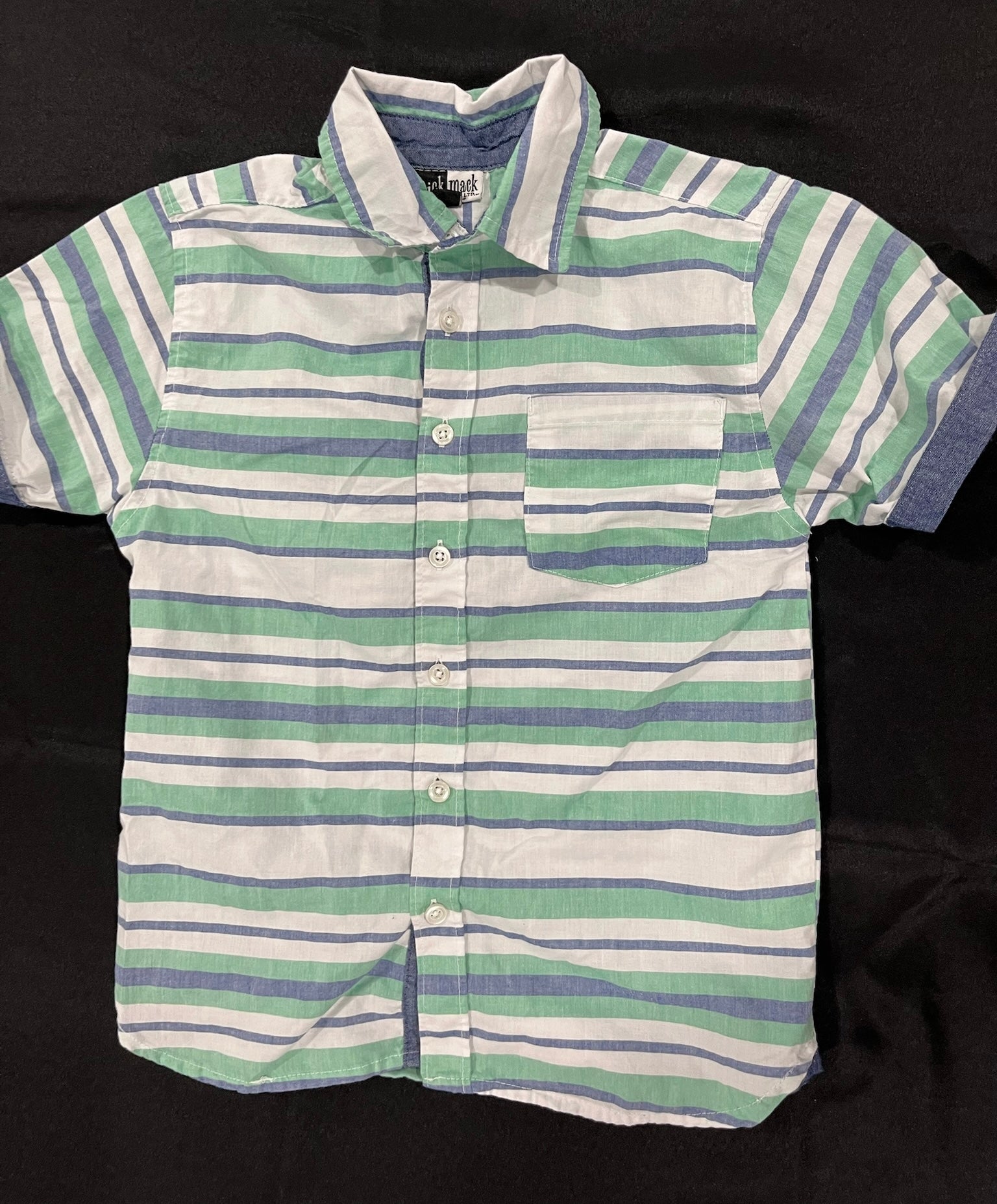 Boys Striped Button Up Shirt image 1