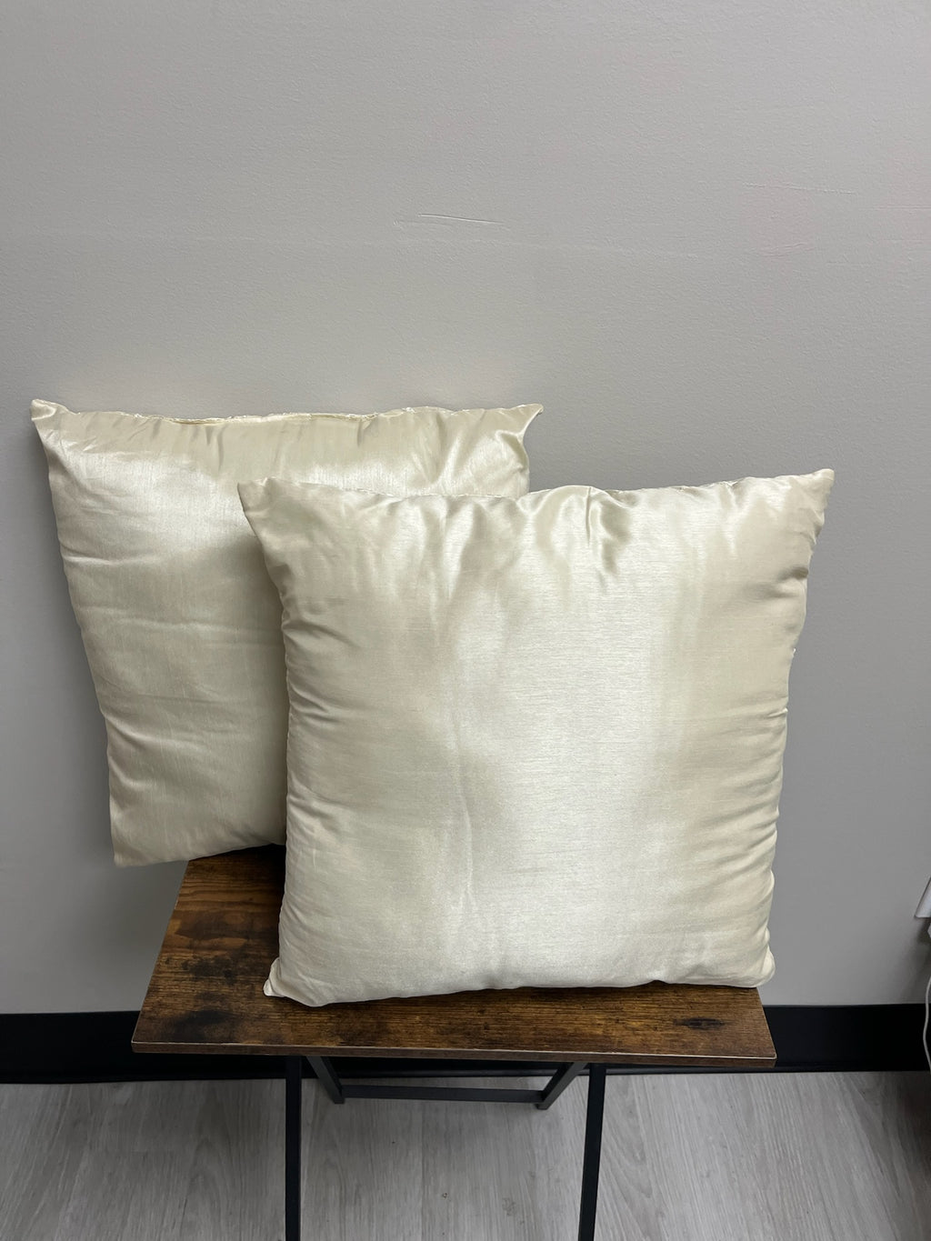 Two Piece Decorative Cream White Pillows