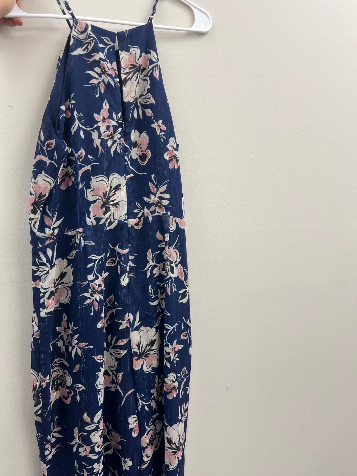 Used Women’s Blue Floral Jumpsuit