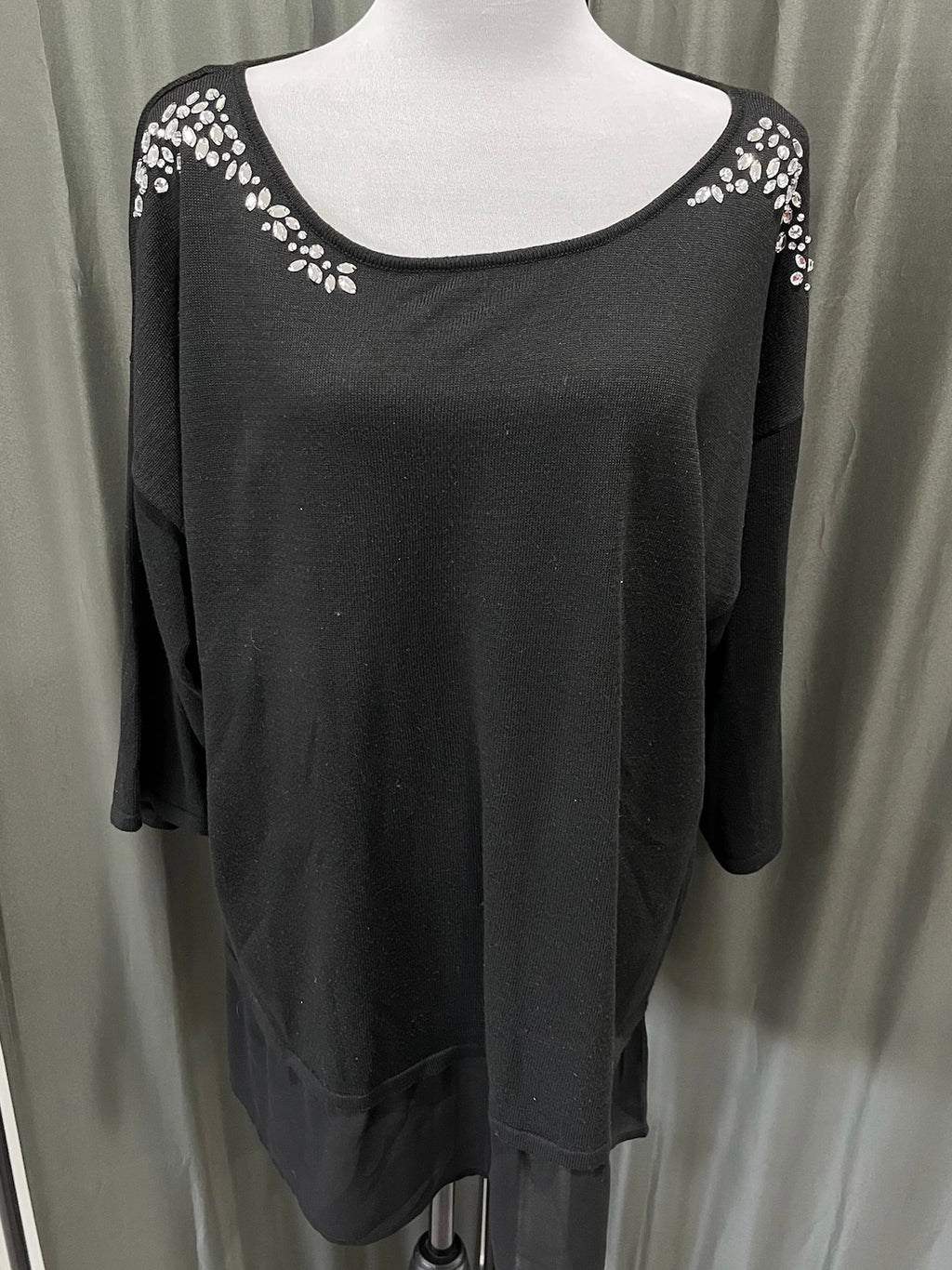 Black Shirt With Rhinestones image 0