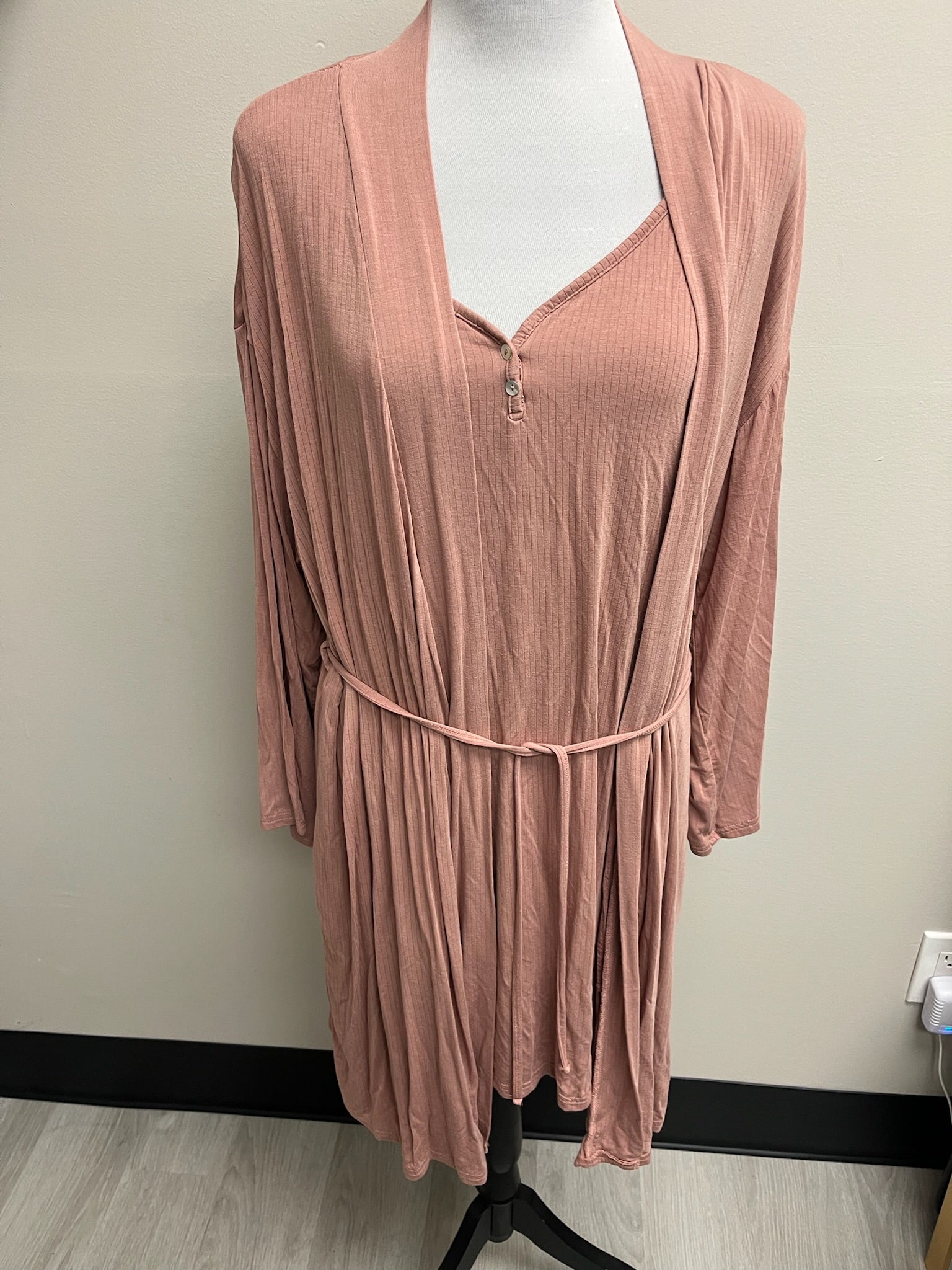 Two Piece Woman’s Pink Blush Robe Set