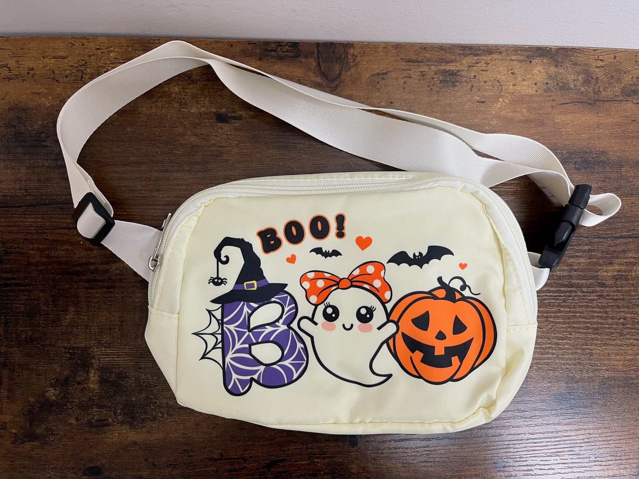 New Cream Halloween Boo Fanny Pack