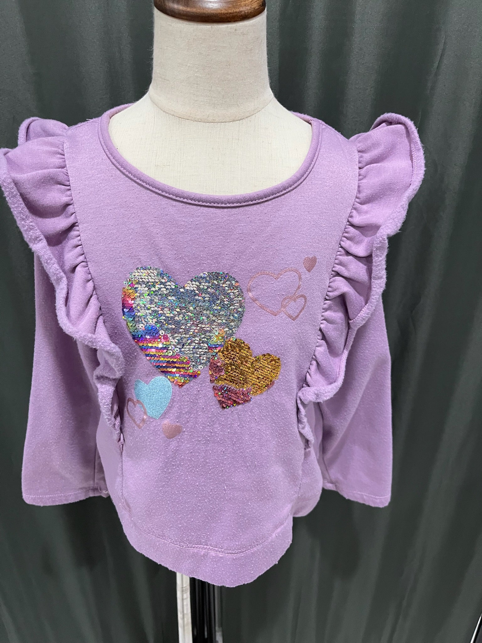 Girls Purple Heart Sweater image 0