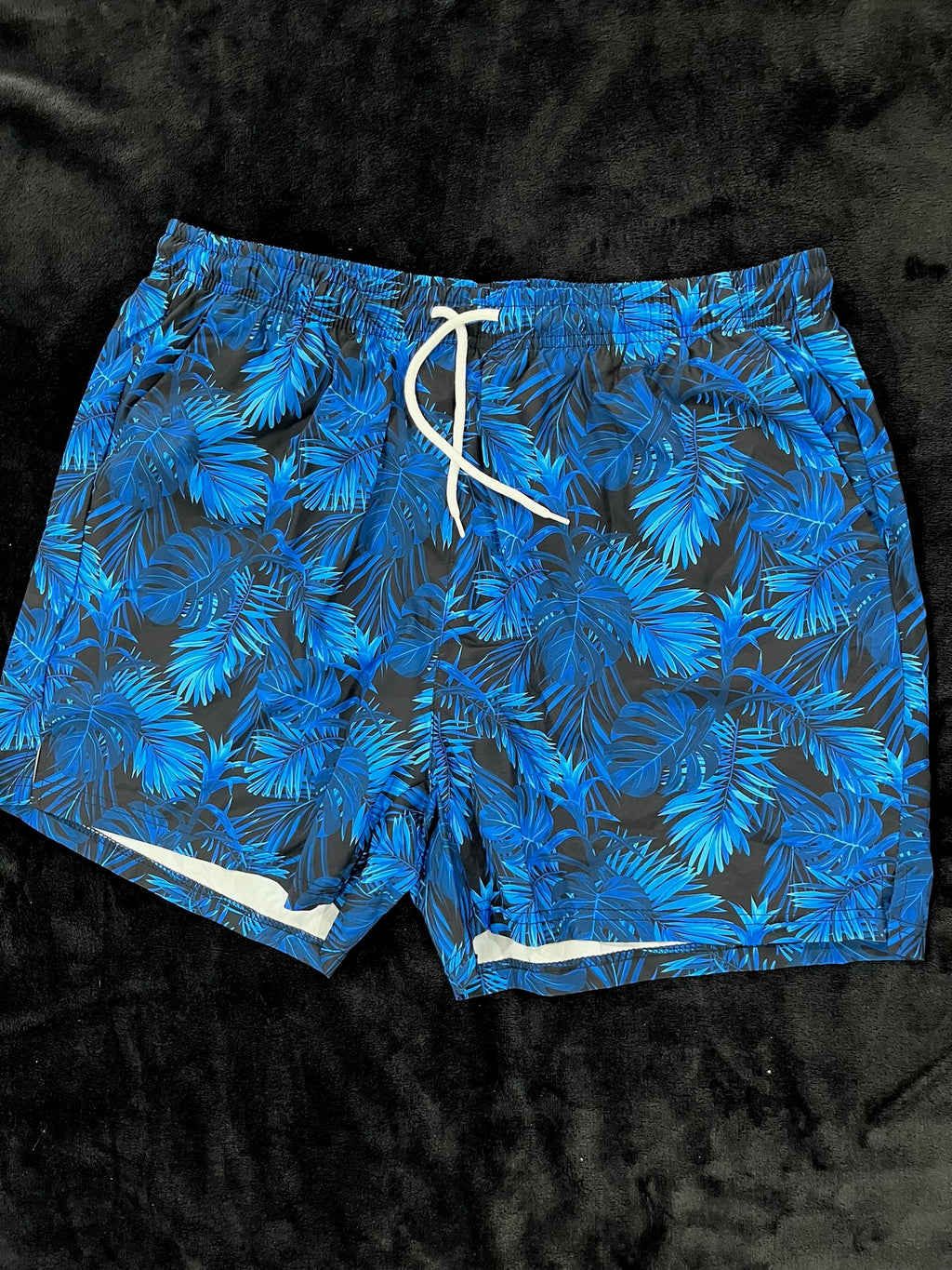 Men’s Blue Floral Swim Trunks image 0