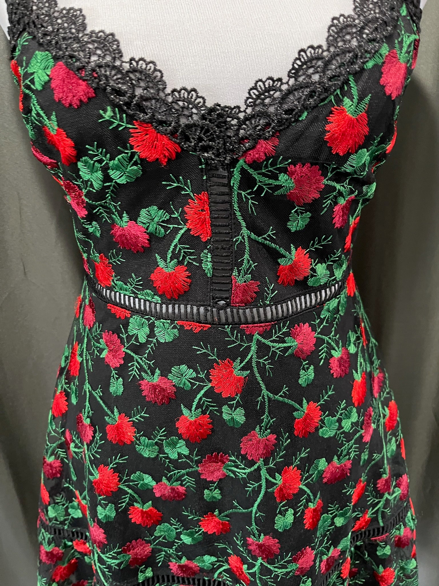 Black & Red Floral Dress image 1