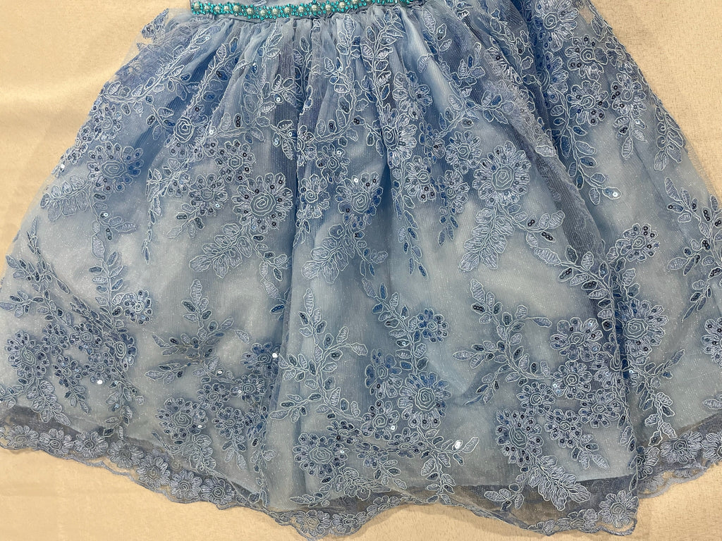 Girls Blue Sparkly Dress image 2