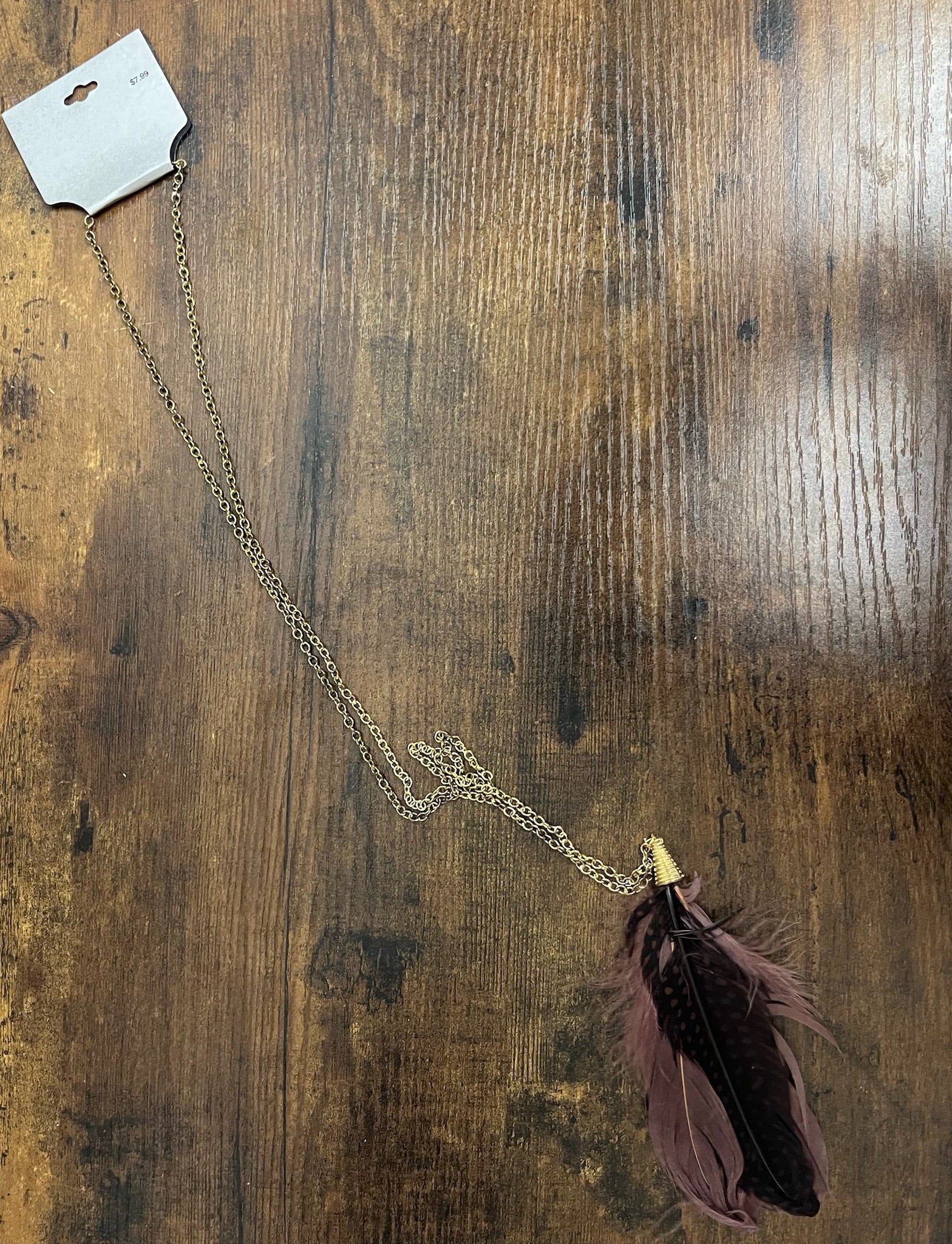 New Brown Feather Necklace