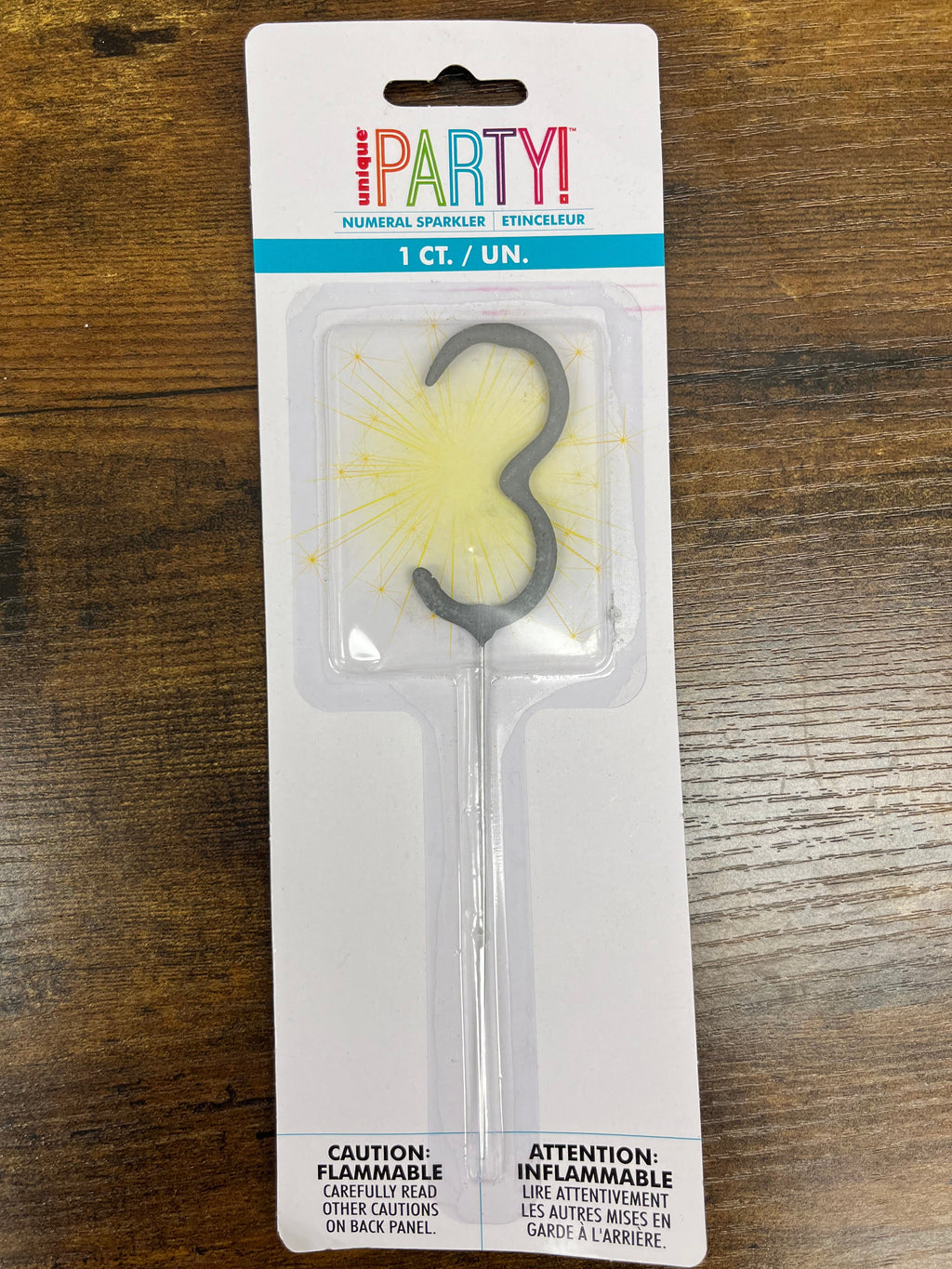 New Number 3 Sparkler Candle