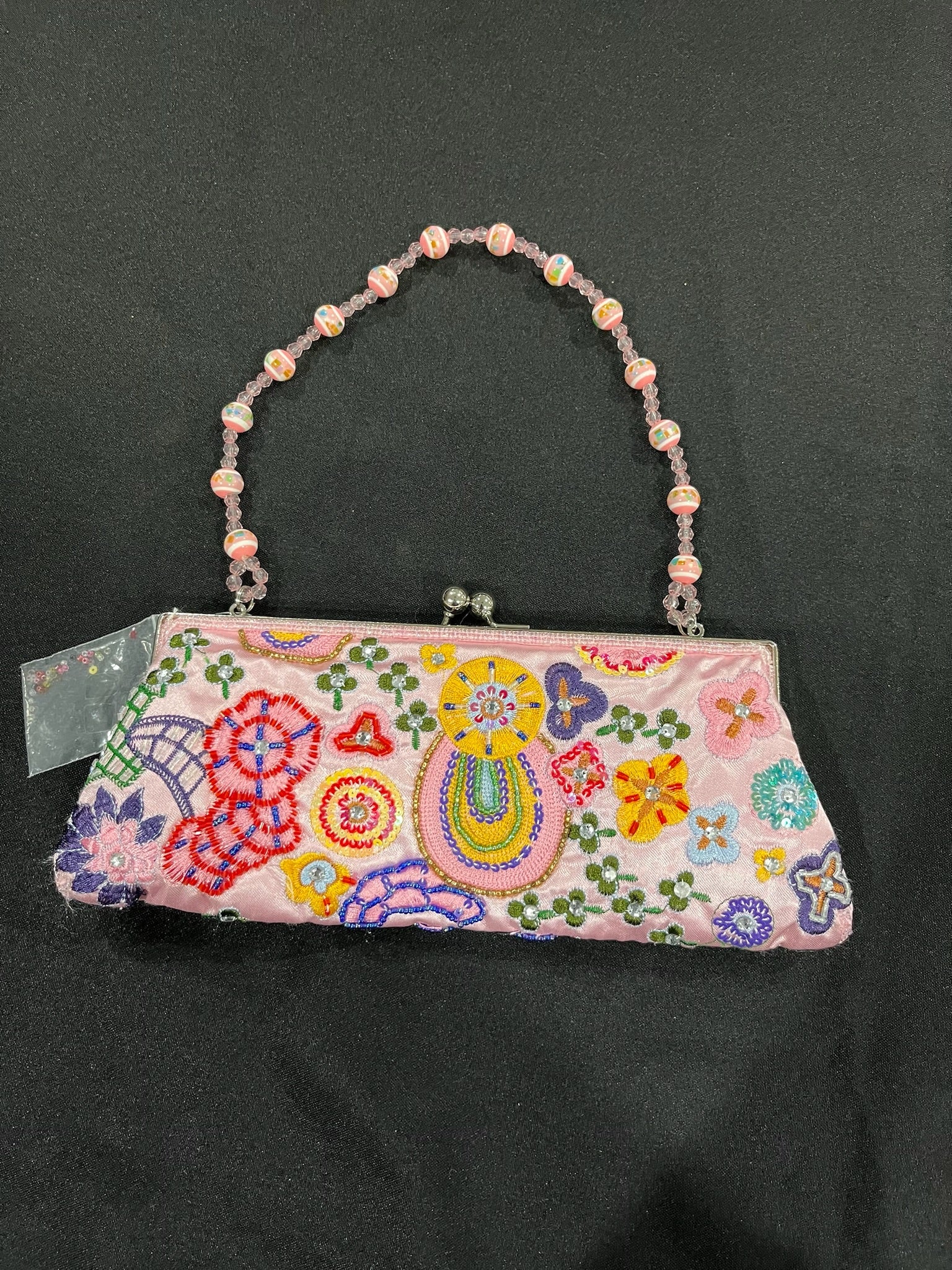 Vintage Small Pink Beaded Purse image 2